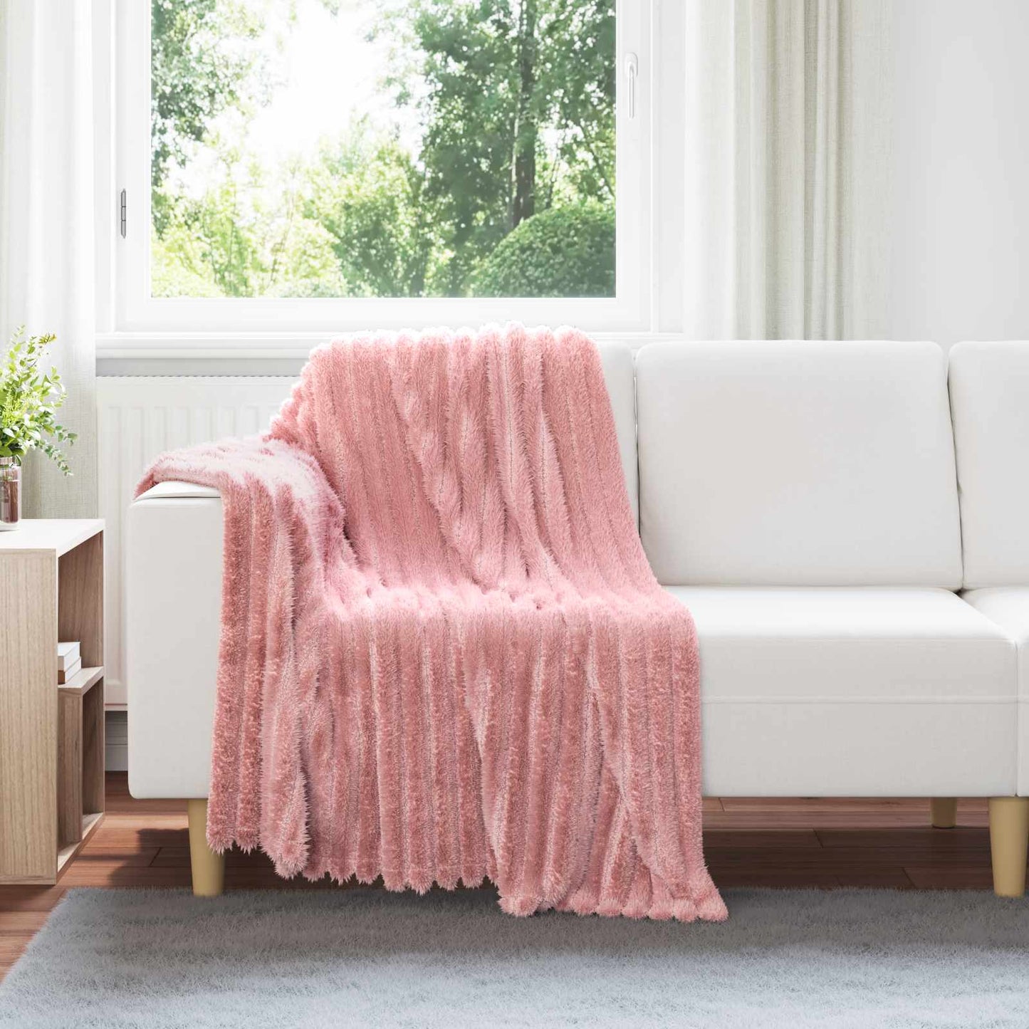 Tappeti VidaXL 6 pezzi in pile rosa 150 x 130 cm