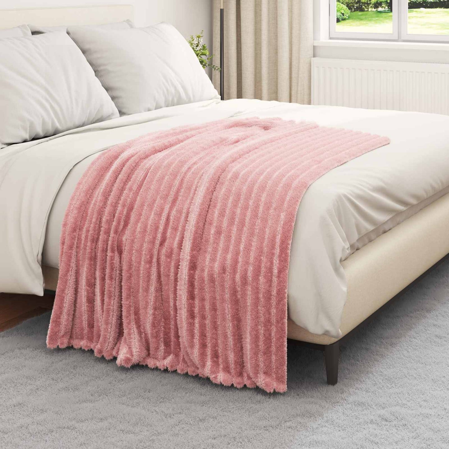 Tappeti VidaXL 6 pezzi in pile rosa 150 x 130 cm