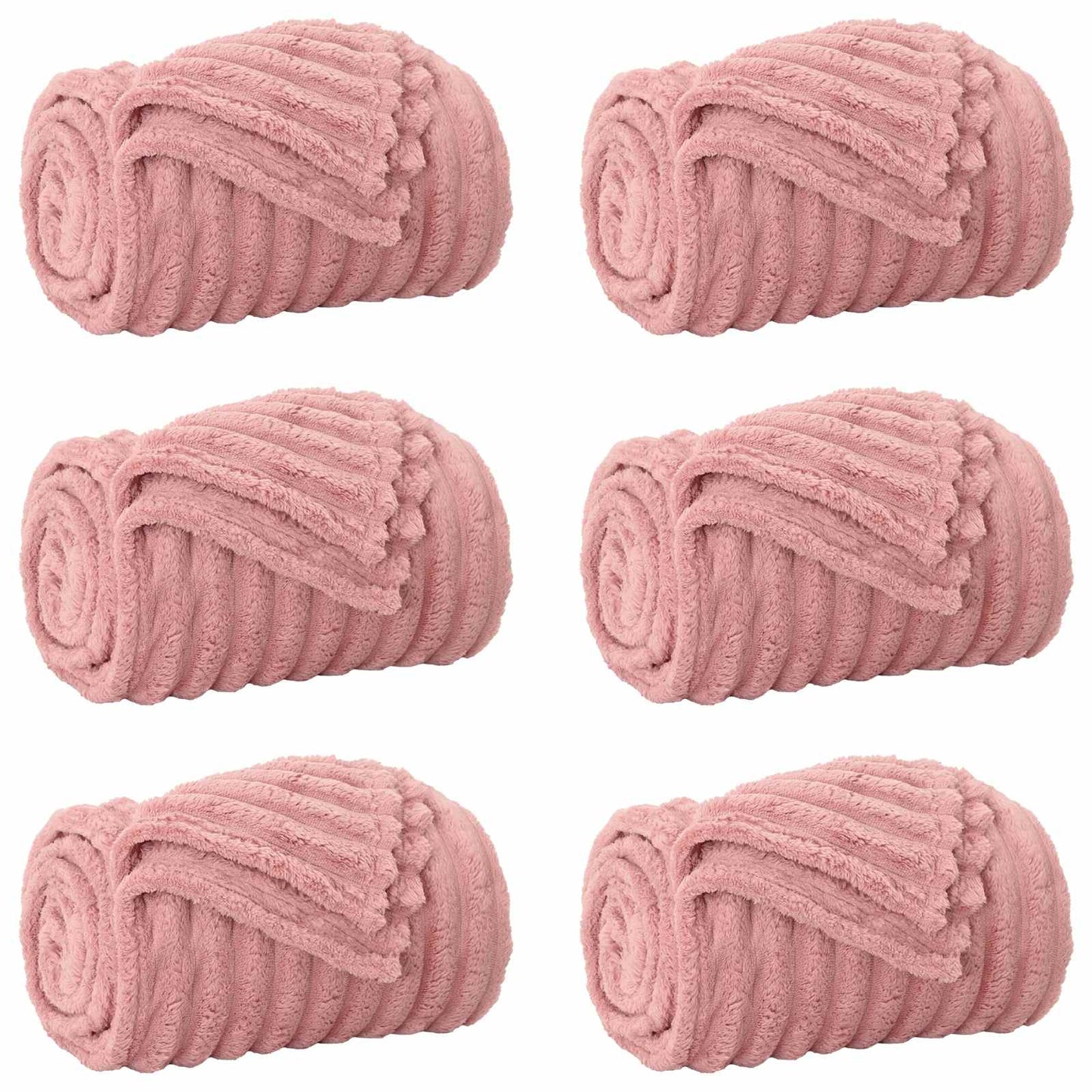 Tappeti VidaXL 6 pezzi in pile rosa 150 x 130 cm