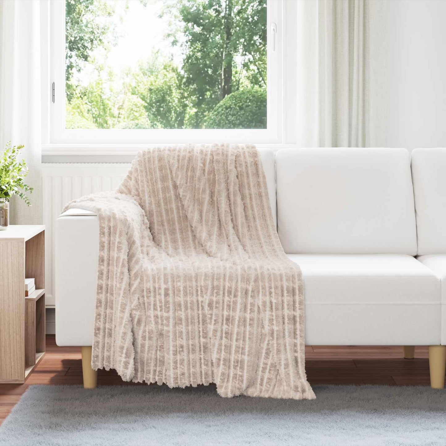 Plaid Vidaxl in pile beige 150 x 130 cm