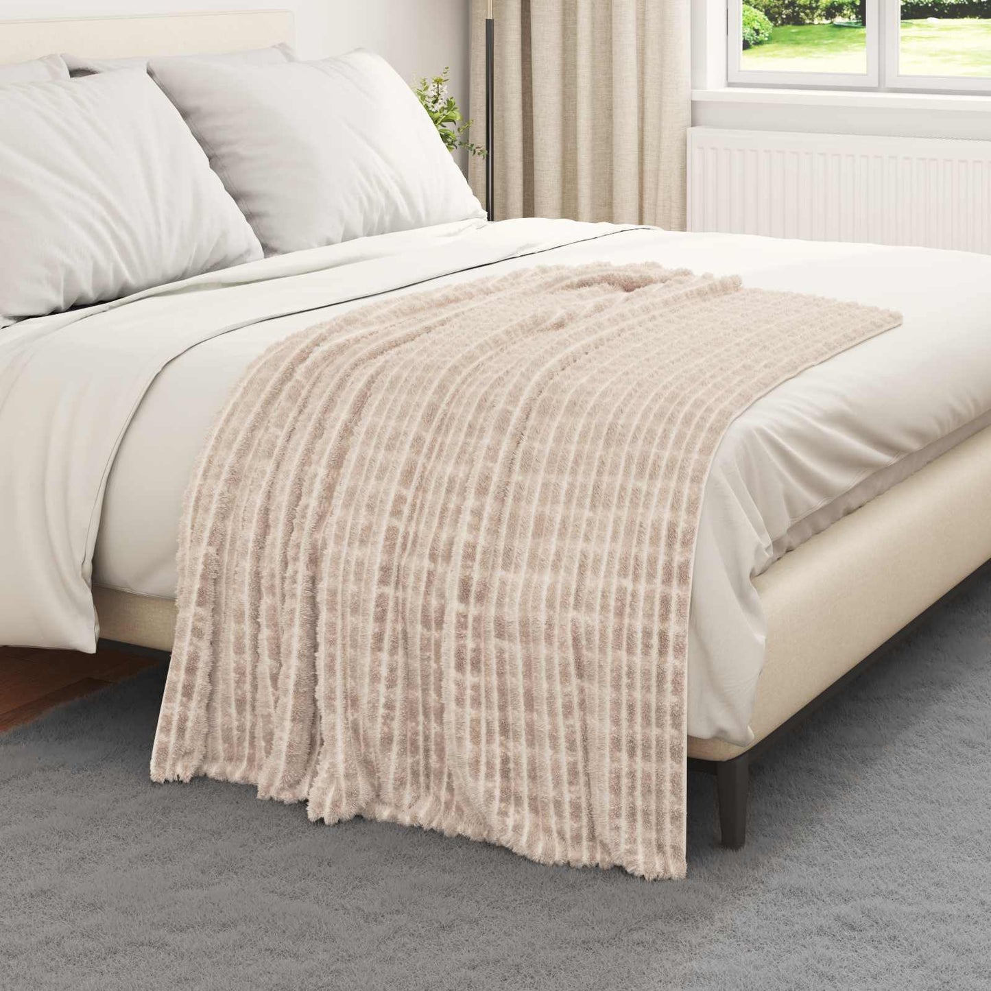 Plaid Vidaxl in pile beige 150 x 130 cm
