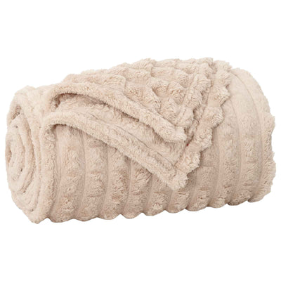 Vidaxl gooi deken beige 150 x 130 cm fleece