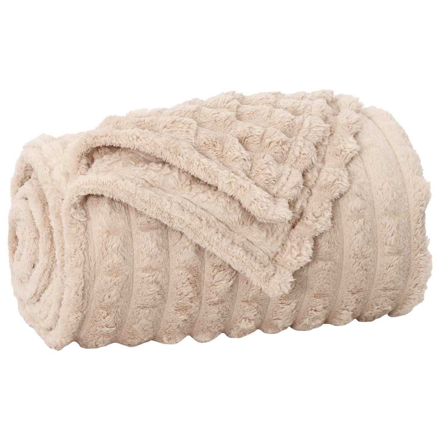 Vidaxl gooi deken beige 270 x 240 cm fleece