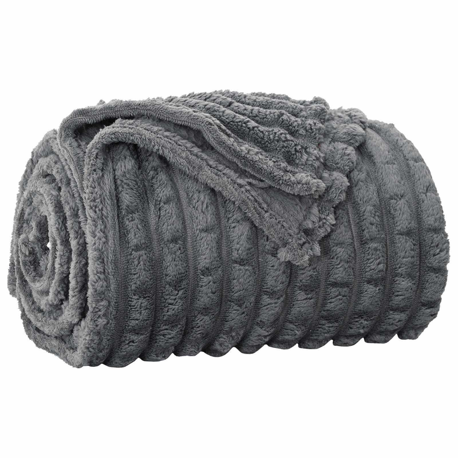 Coperta Vidaxl in pile grigio scuro 150 x 130 cm