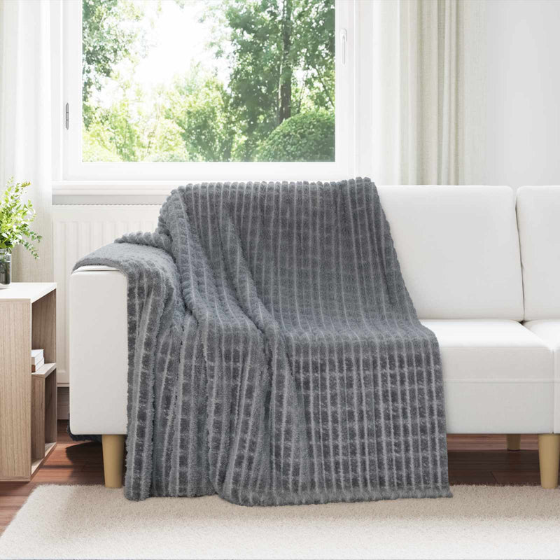 Coperta Vidaxl in pile grigio scuro 200 x 150 cm