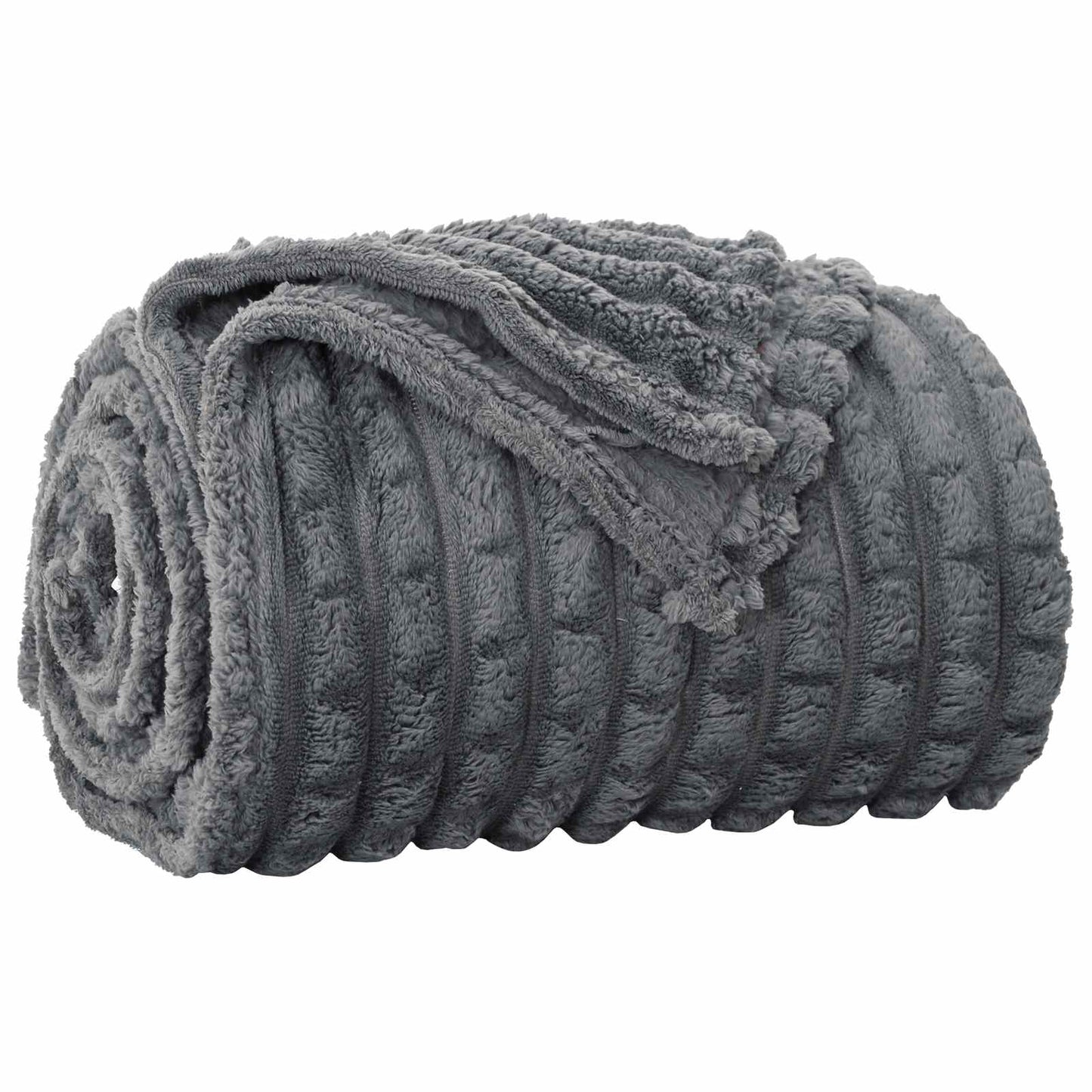 Coperta Vidaxl in pile grigio scuro 200 x 150 cm