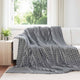 Vidaxl gooi deken donkergrijs 240 x 220 cm fleece
