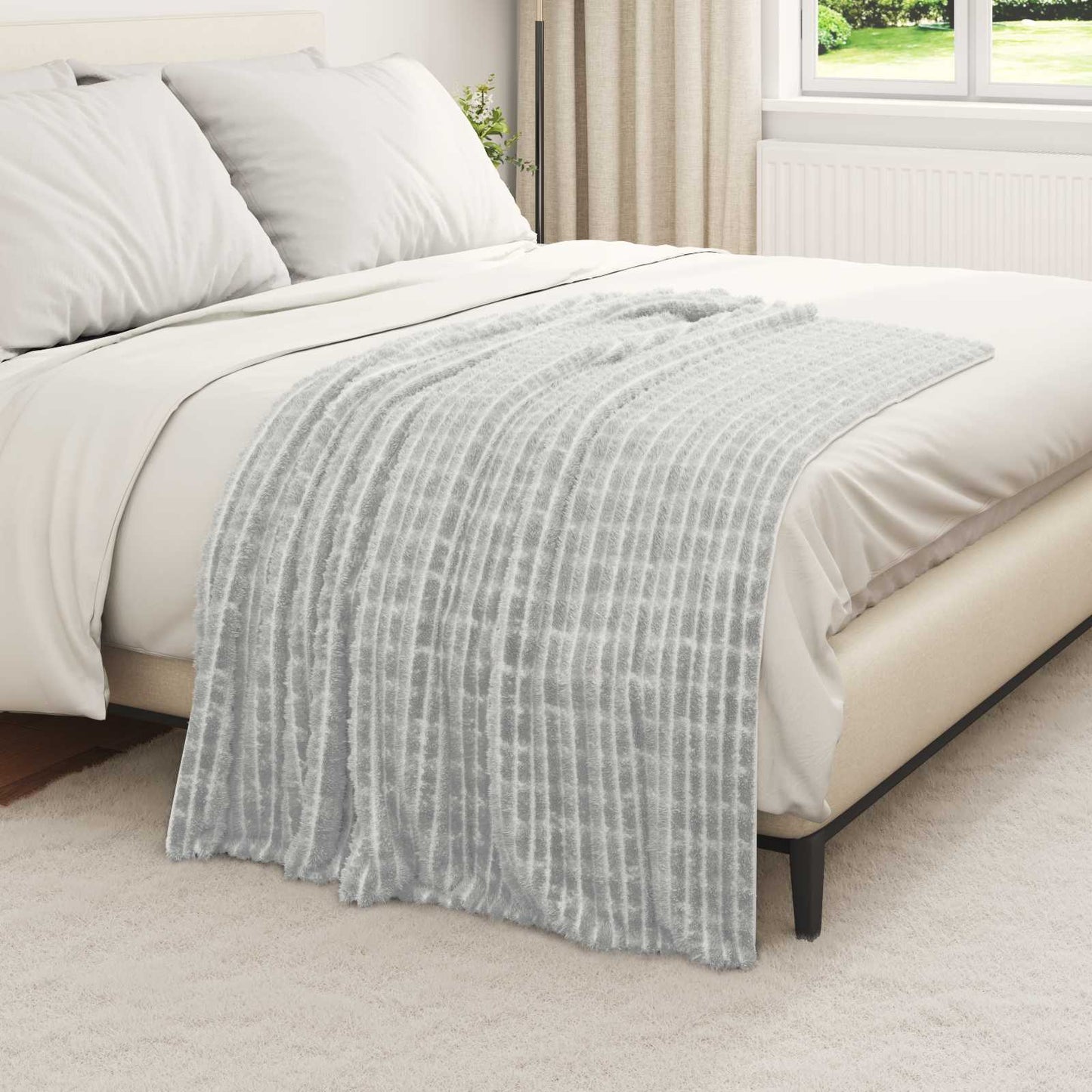 Coperta Vidaxx in pile grigio 150 x 130 cm
