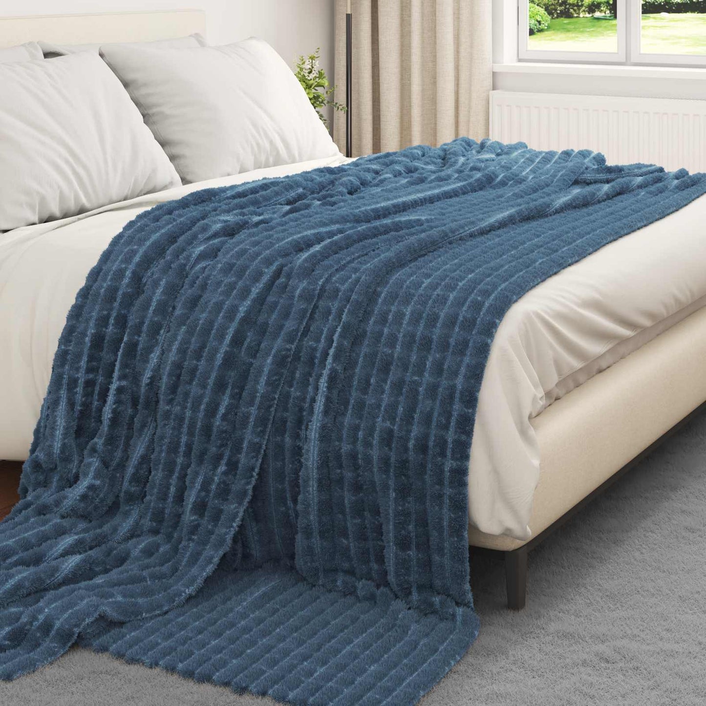 Coperta Vidaxx in pile blu navy 270 x 240 cm