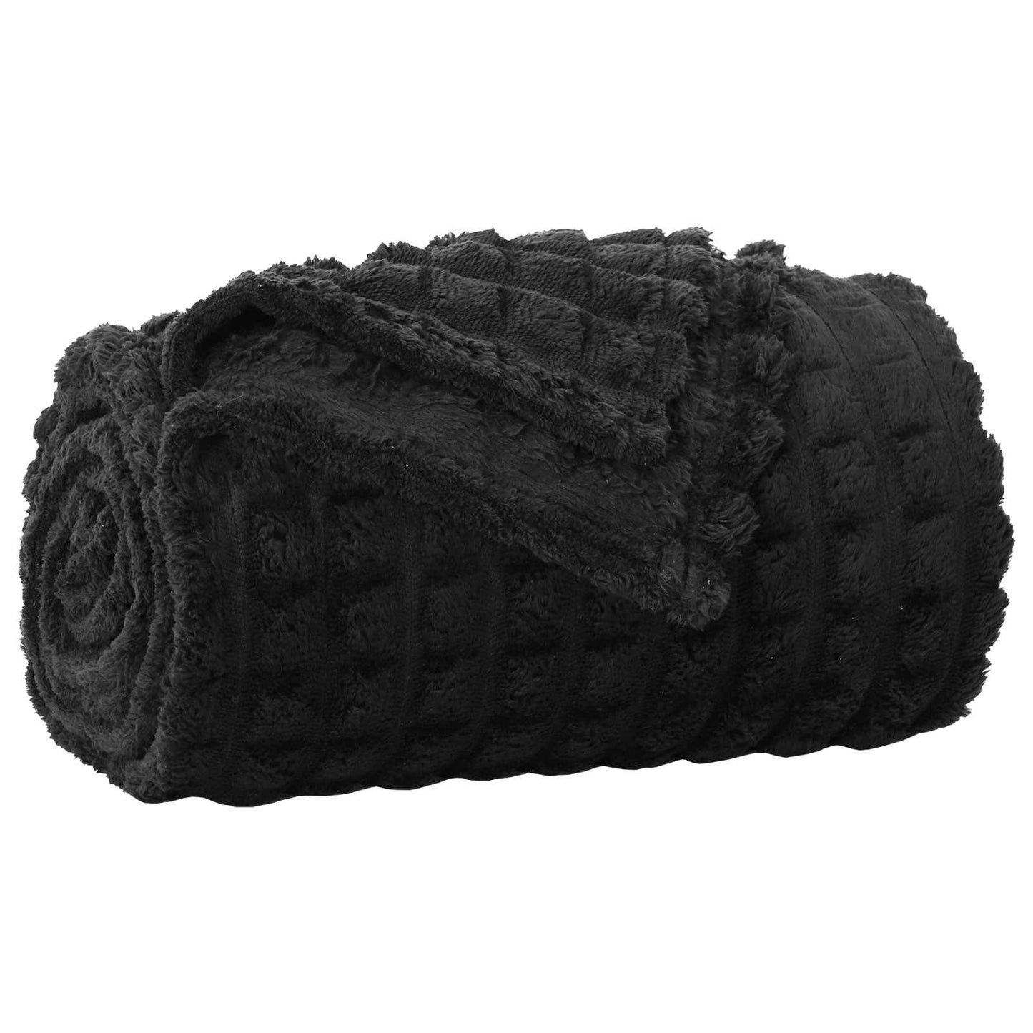 Vidaxl gooi deken zwart 150 x 130 cm fleece