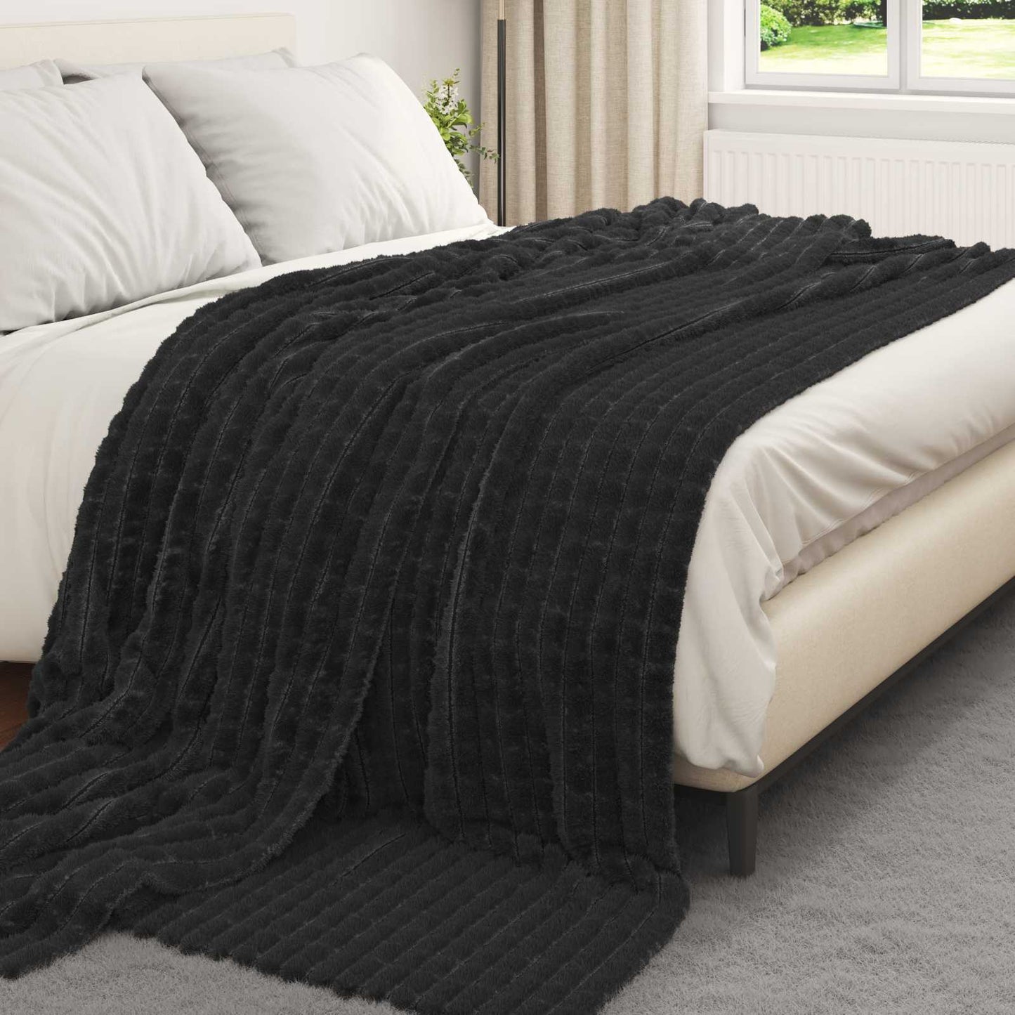 Coperta Vidaxx in pile nero 270 x 240 cm