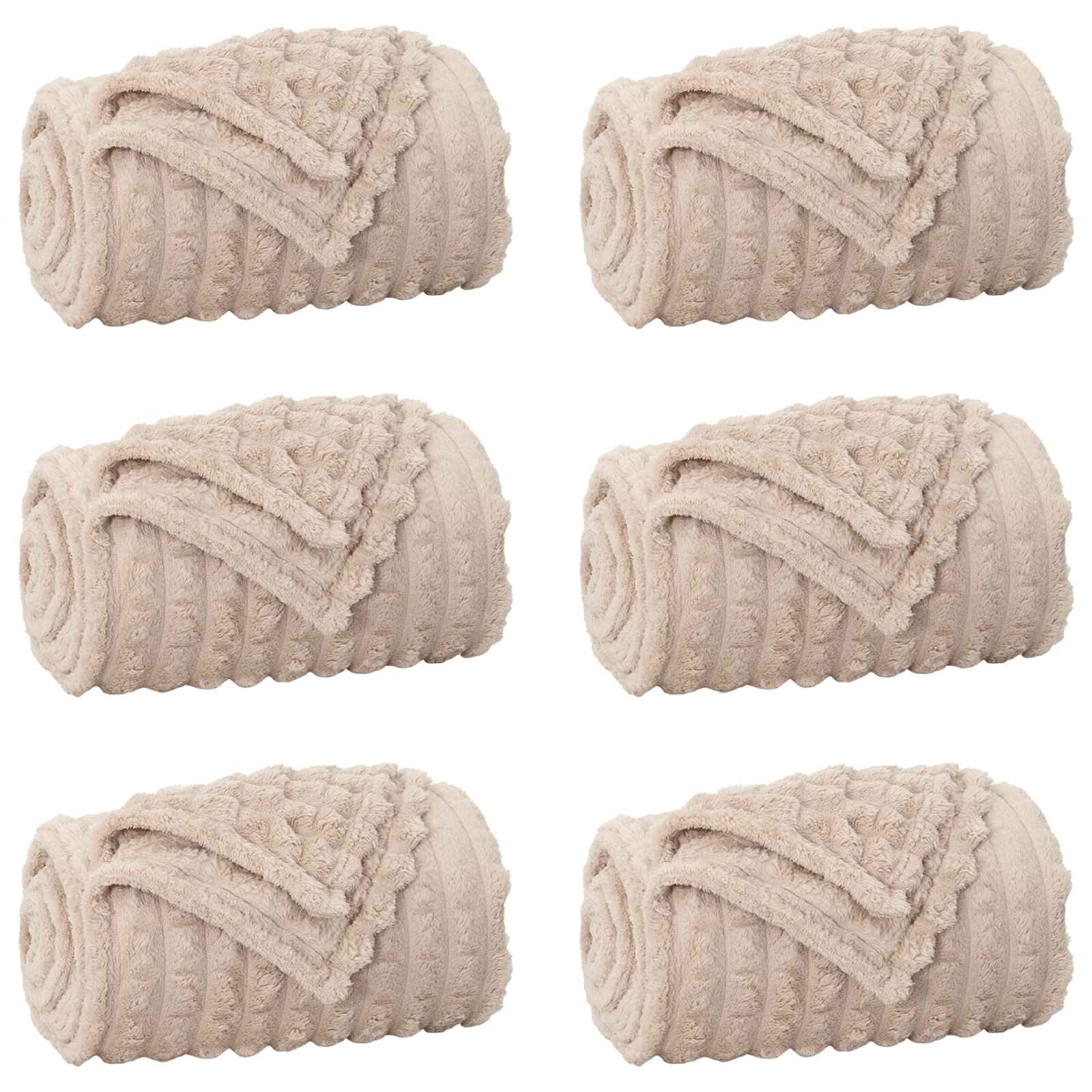 Tappeti Vidaxl 6 pezzi in pile beige 150 x 130 cm