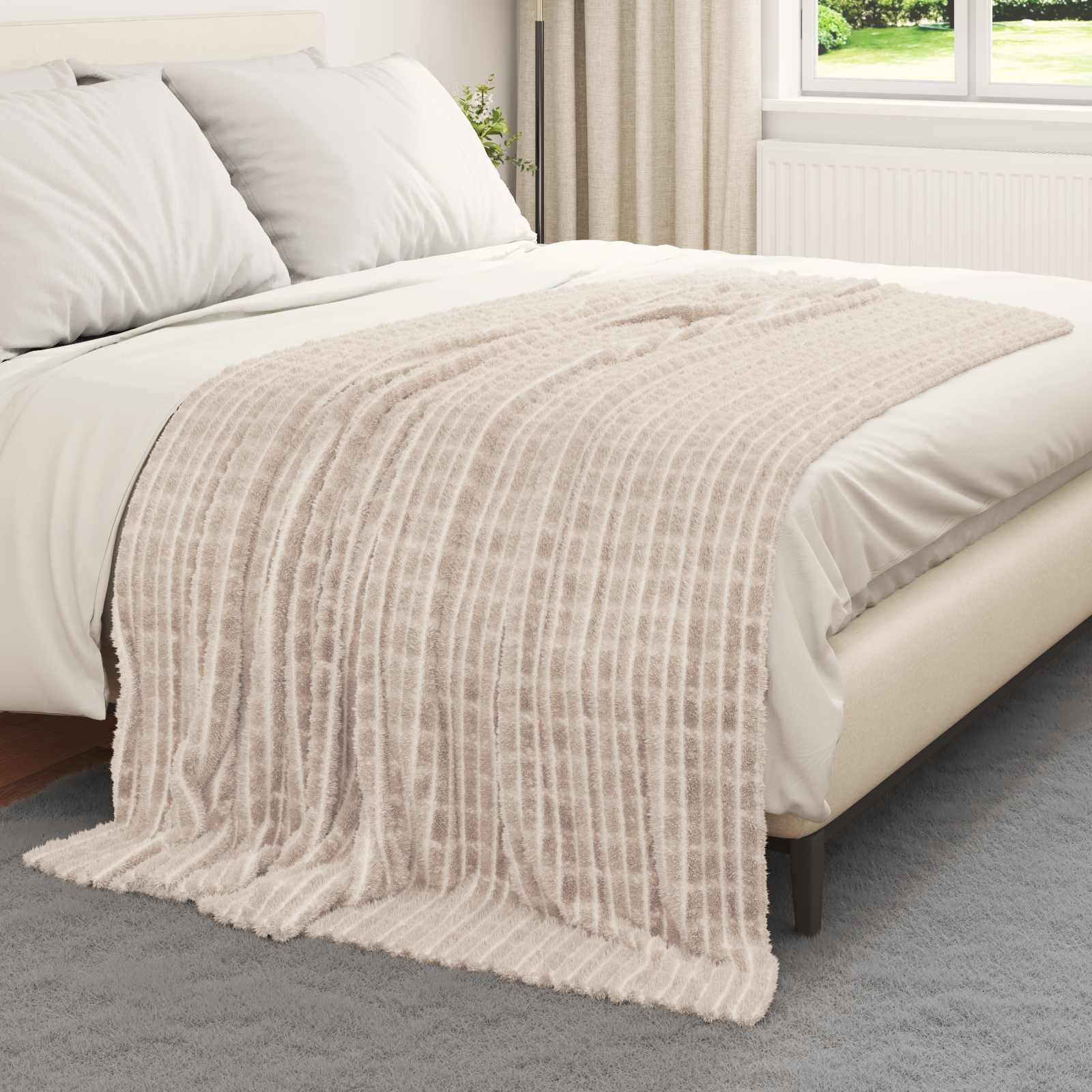 Tappeti Vidaxl 6 pezzi in pile beige 200 x 150 cm