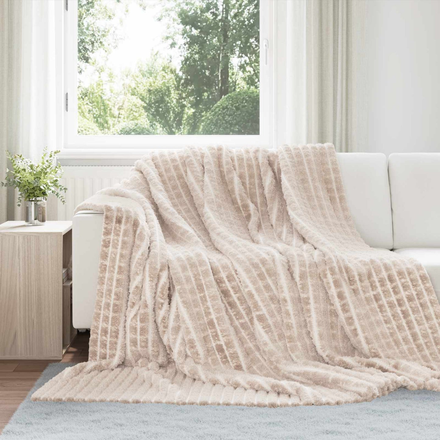 Tappeti VidaXL 6 pezzi in pile beige 240 x 220 cm