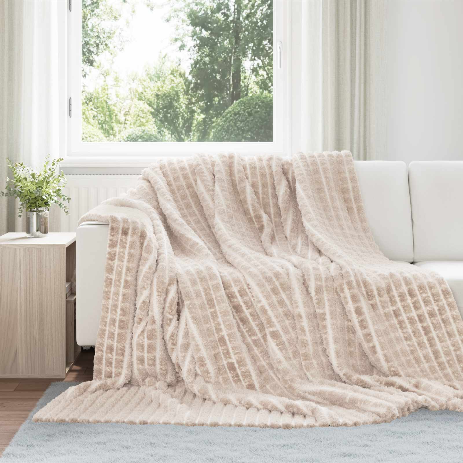 Tappeti VidaXL 6 pezzi in pile beige 240 x 220 cm