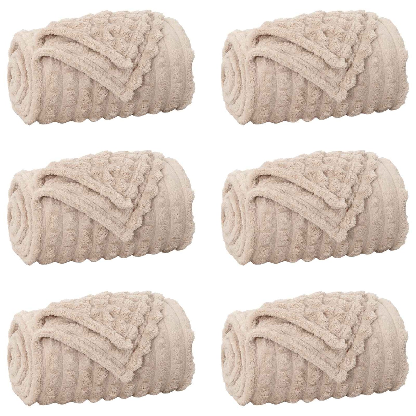 Tappeti VidaXL 6 pezzi in pile beige 240 x 220 cm