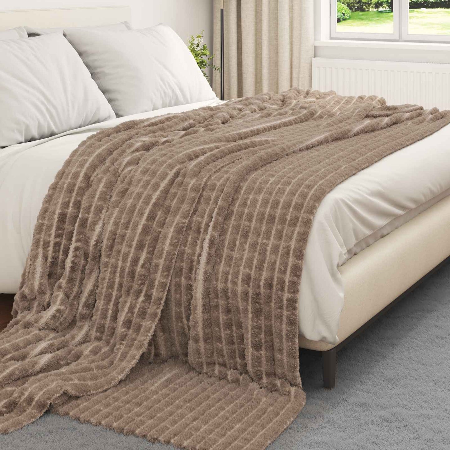 Tappeti Vidaxl 6 pezzi cammello 270 x 240 cm in pile