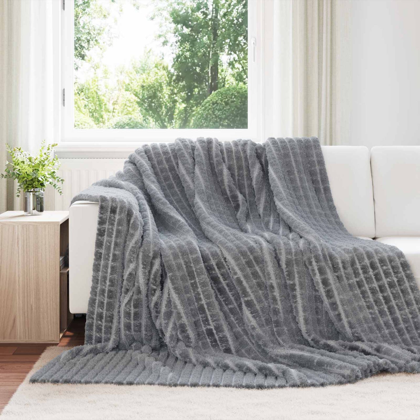 Alfombras vidaxl 6 piezas gris oscuro 270 x 240 cm polar