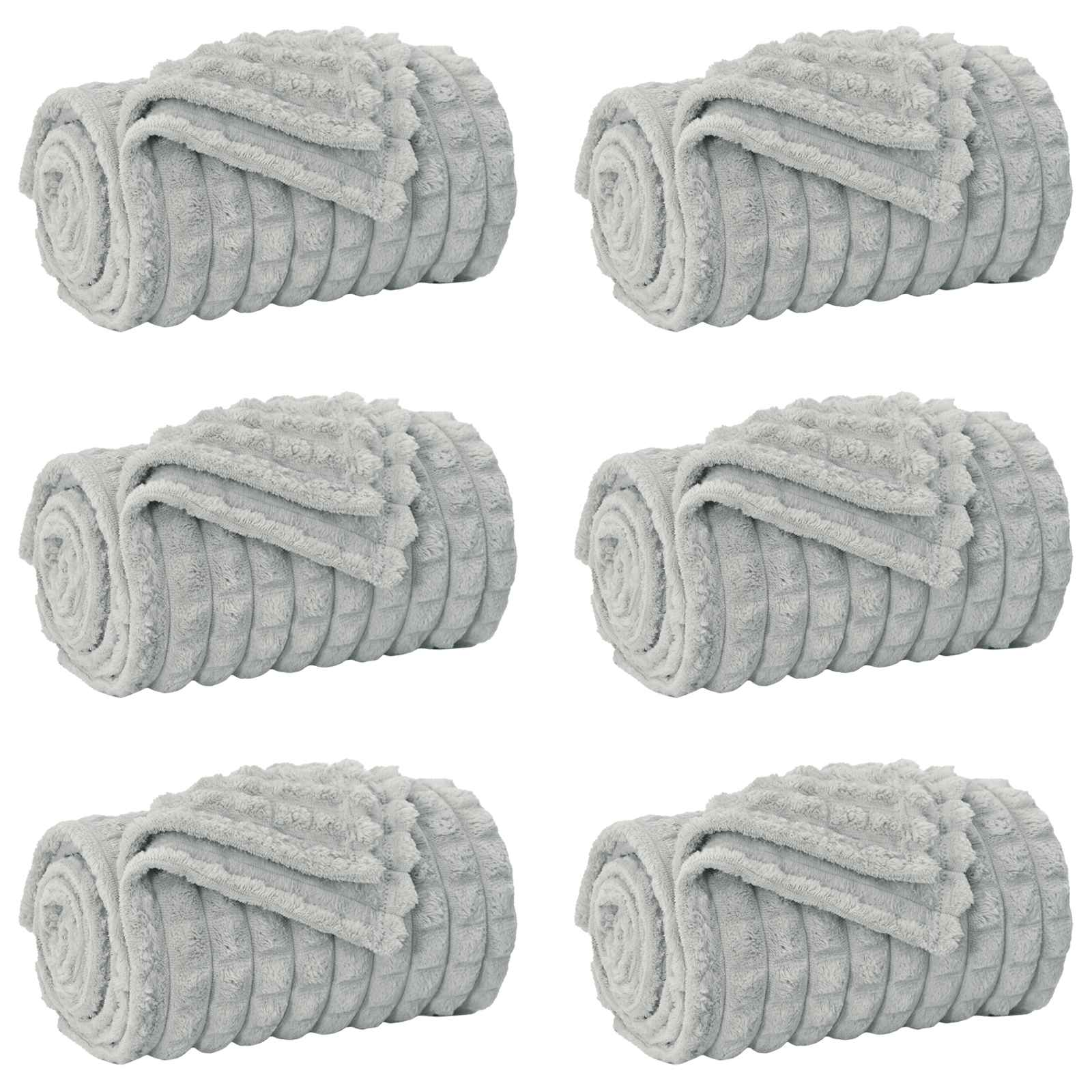 Tappeti VidaXL 6 pezzi in pile grigio 200 x 150 cm