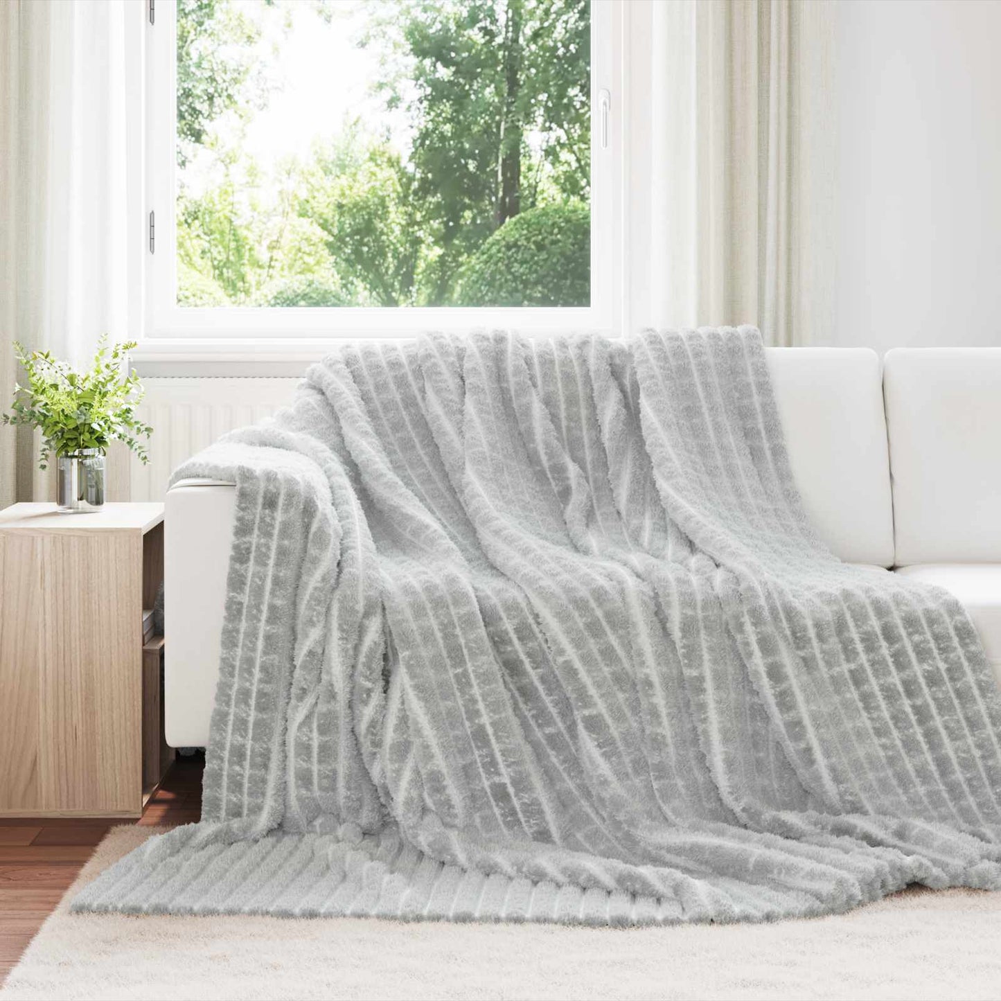 Tappeti VidaXL 6 pezzi in pile grigio 270 x 240 cm