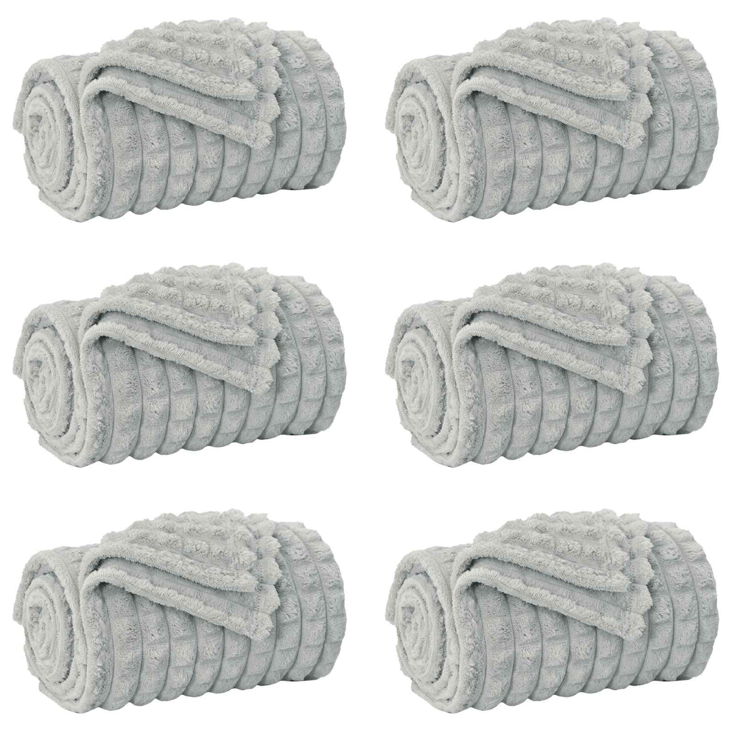 Tappeti VidaXL 6 pezzi in pile grigio 270 x 240 cm