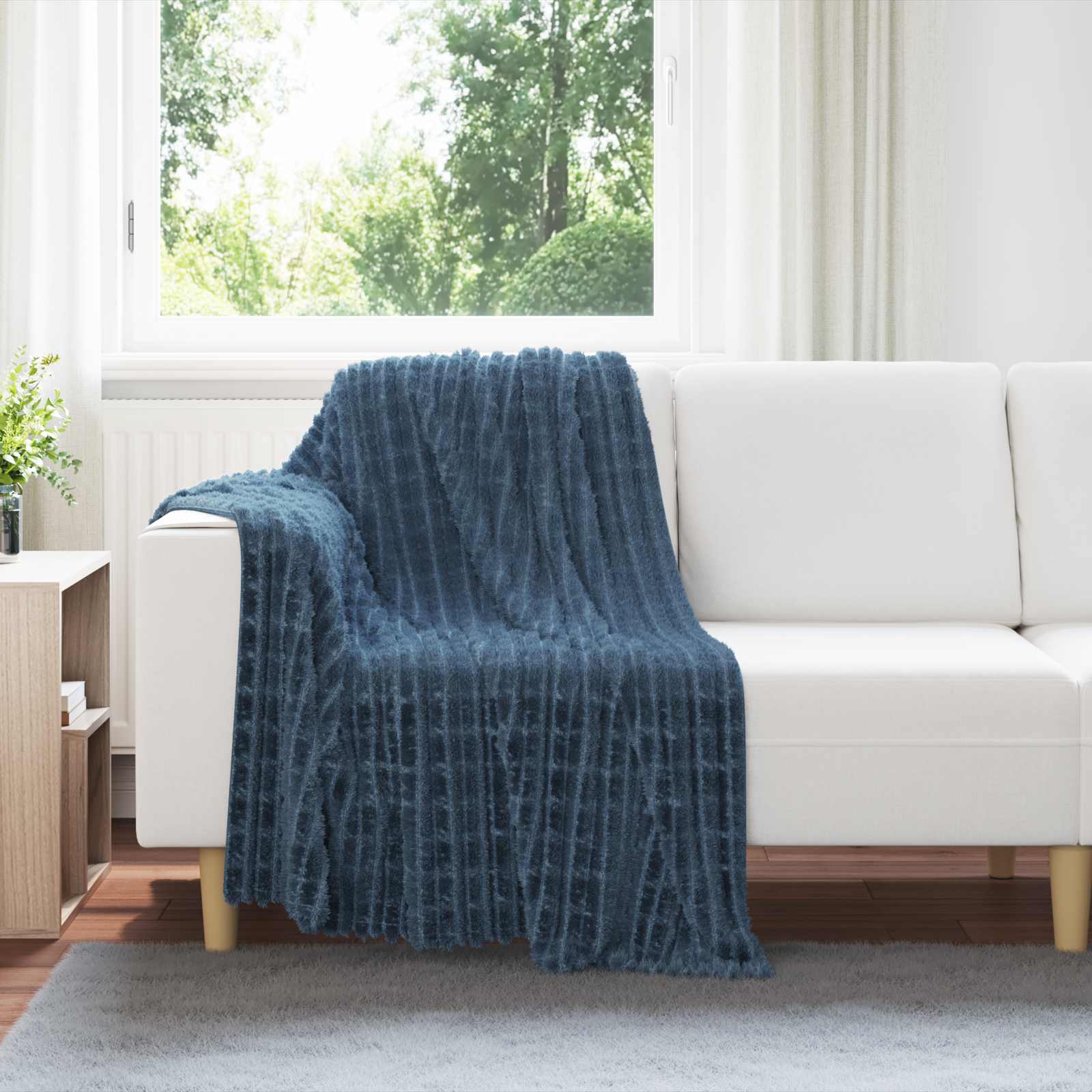 Tappeti VidaXL 6 pezzi in pile blu navy 150 x 130 cm