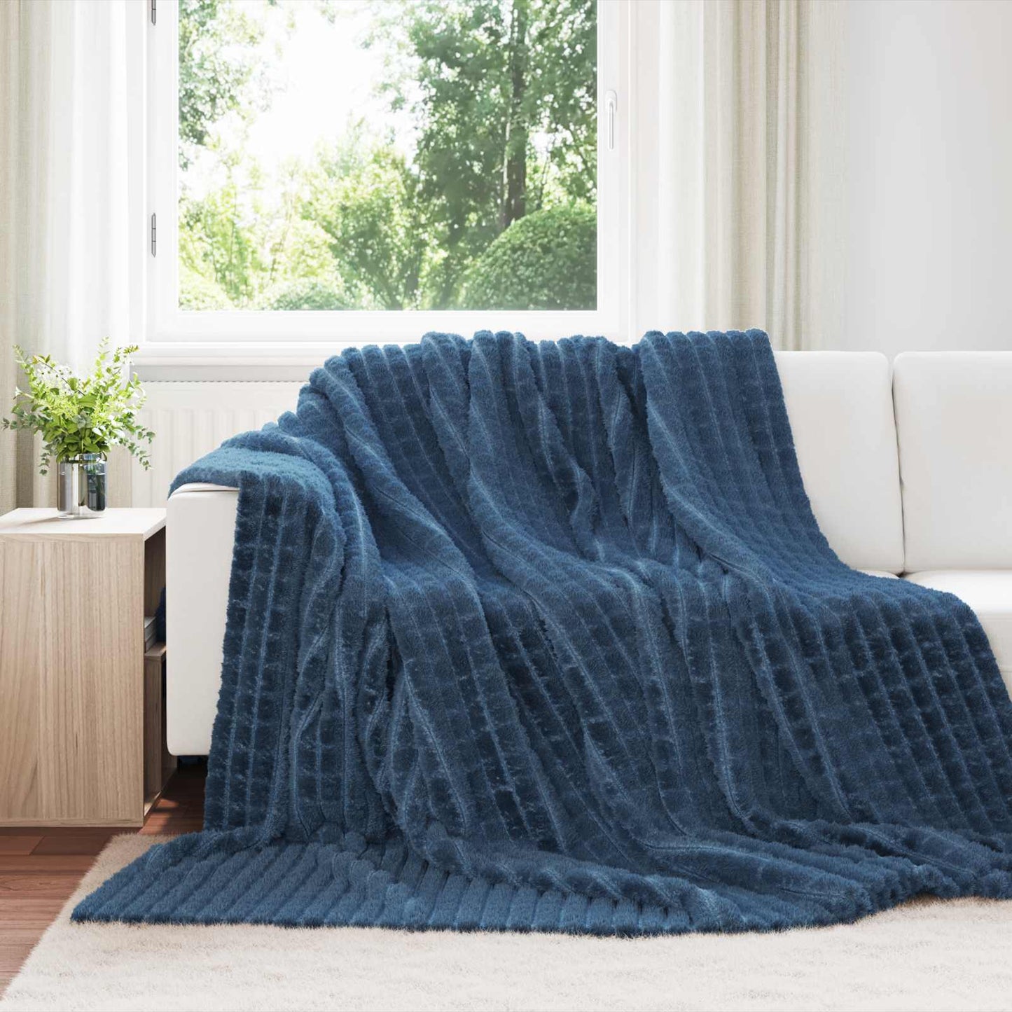 Tappeti VidaXL 6 pezzi in pile blu navy 240 x 220 cm