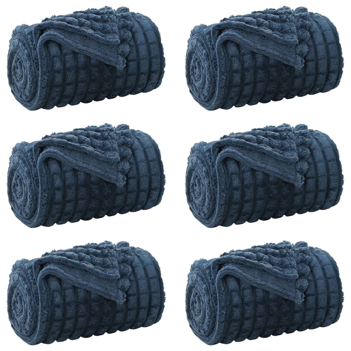 Tappeti VidaXL 6 pezzi in pile blu navy 270 x 240 cm