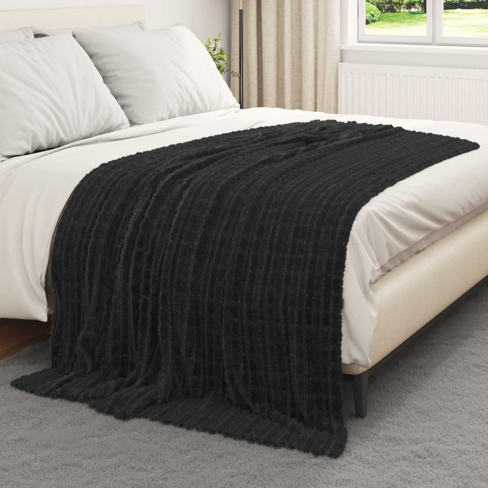 Tappeti VidaXL 6 pezzi in pile nero 200 x 150 cm
