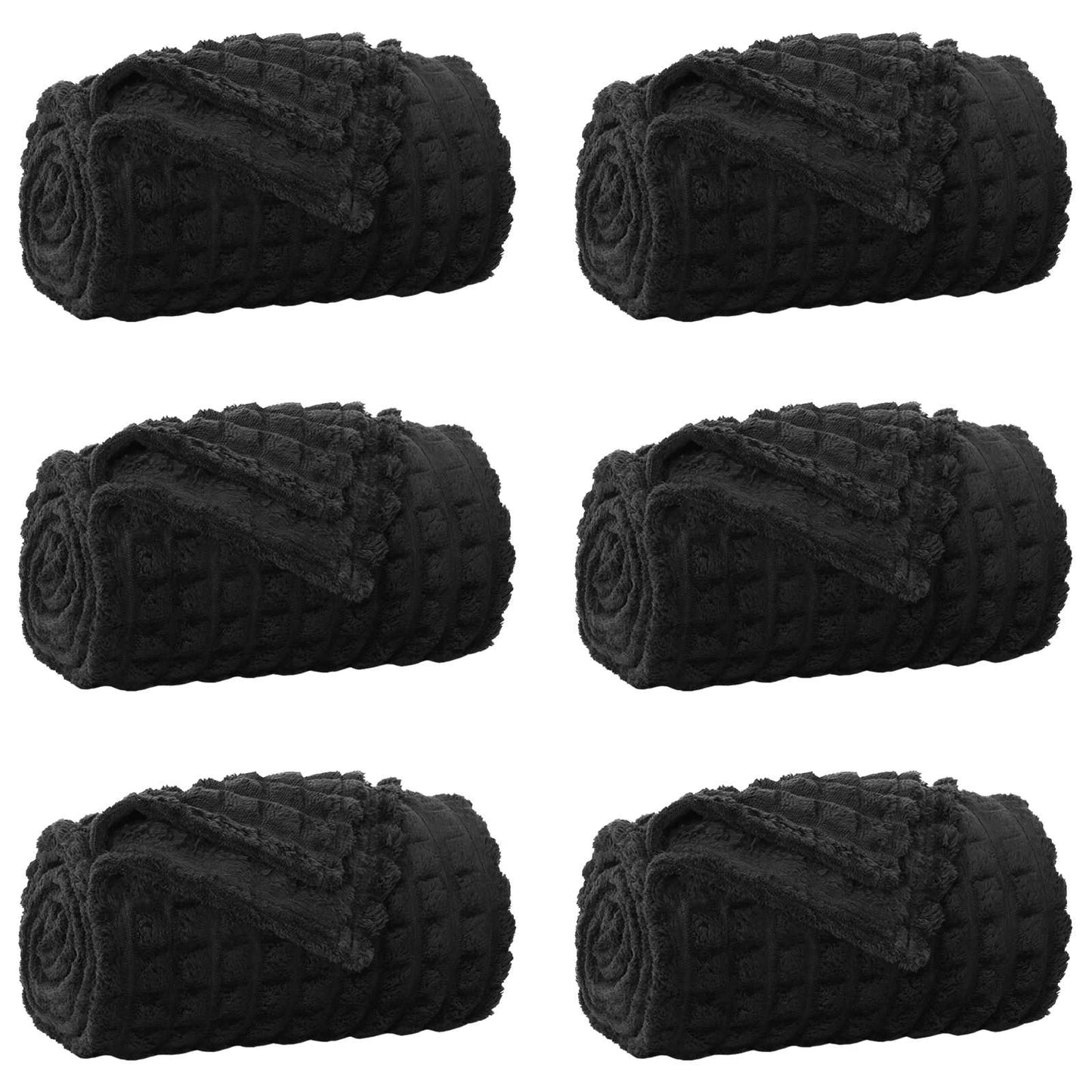 Tappeti VidaXL 6 pezzi in pile nero 270 x 240 cm