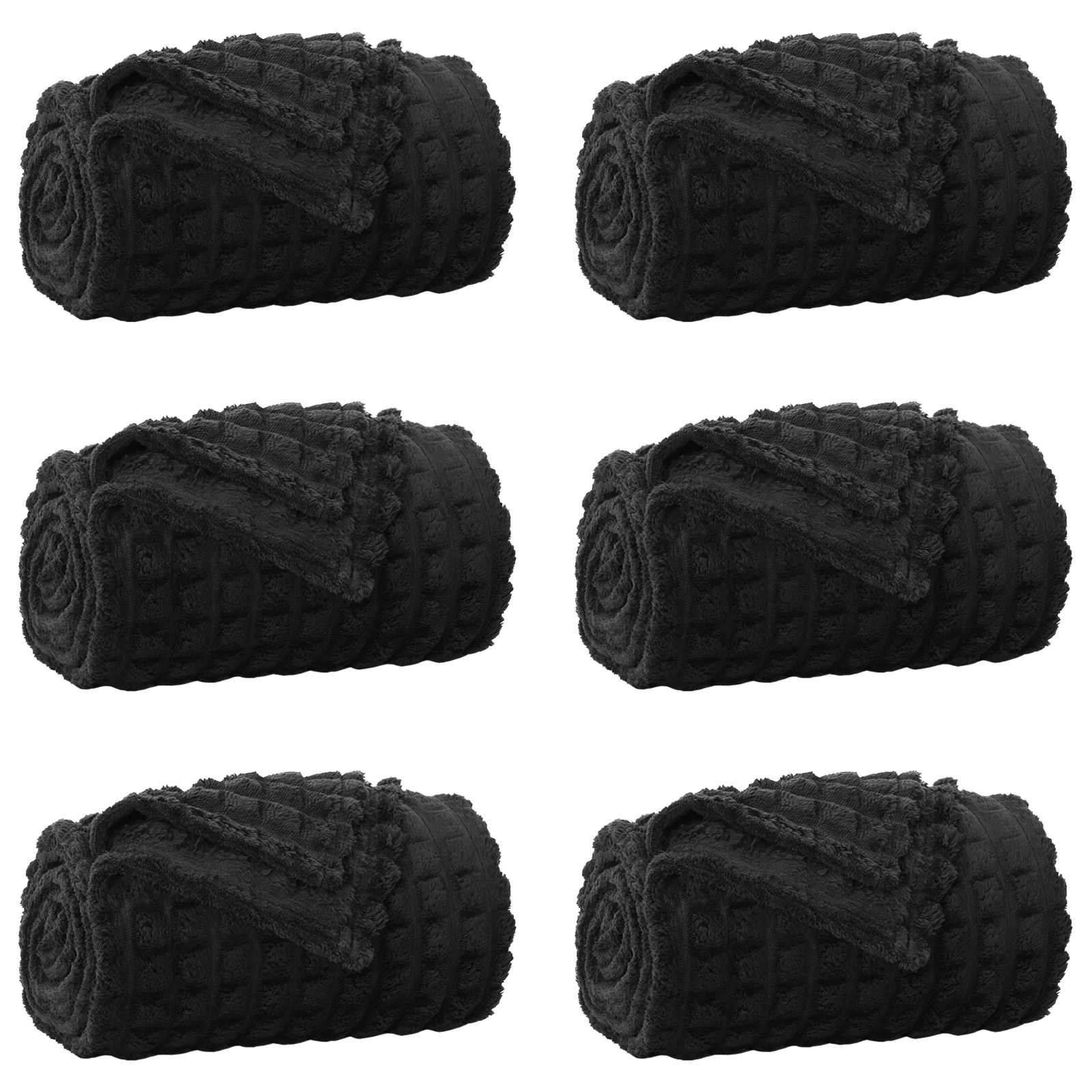 Tappeti VidaXL 6 pezzi in pile nero 270 x 240 cm