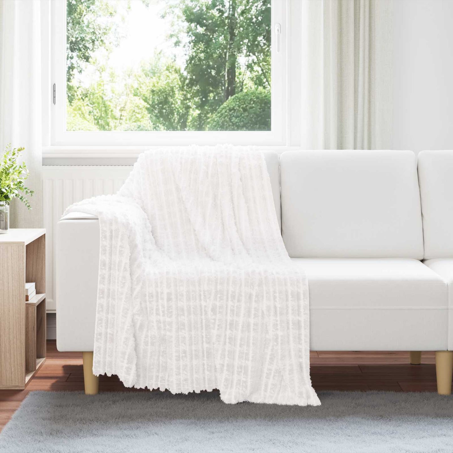 Tappeti VidaXL 6 pezzi in pile bianco 150 x 130 cm