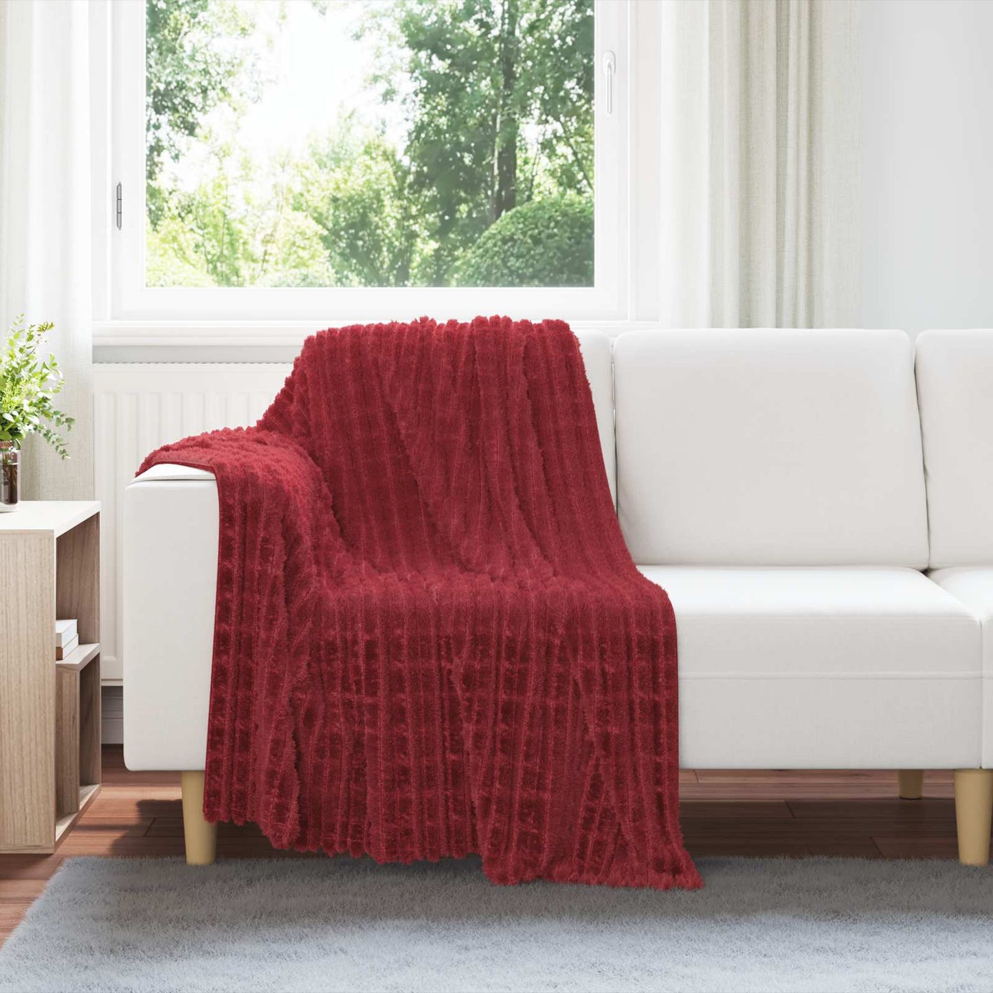 VidaXL alfombras 6 piezas rojo burdeos 150 x 130 cm polar