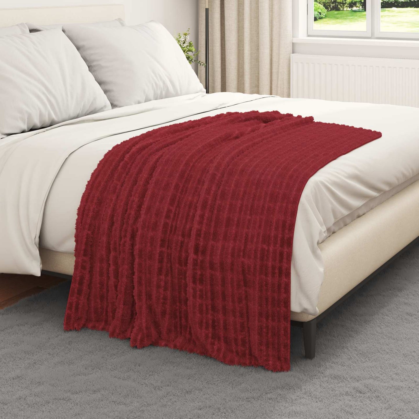 VidaXL alfombras 6 piezas rojo burdeos 150 x 130 cm polar