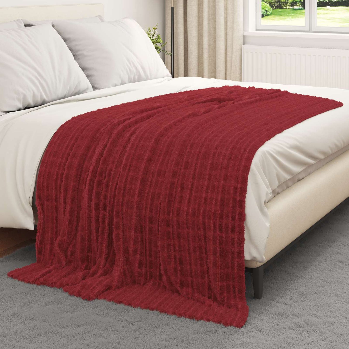 Tappeti VidaXL 6 pezzi in pile rosso bordeaux 200 x 150 cm