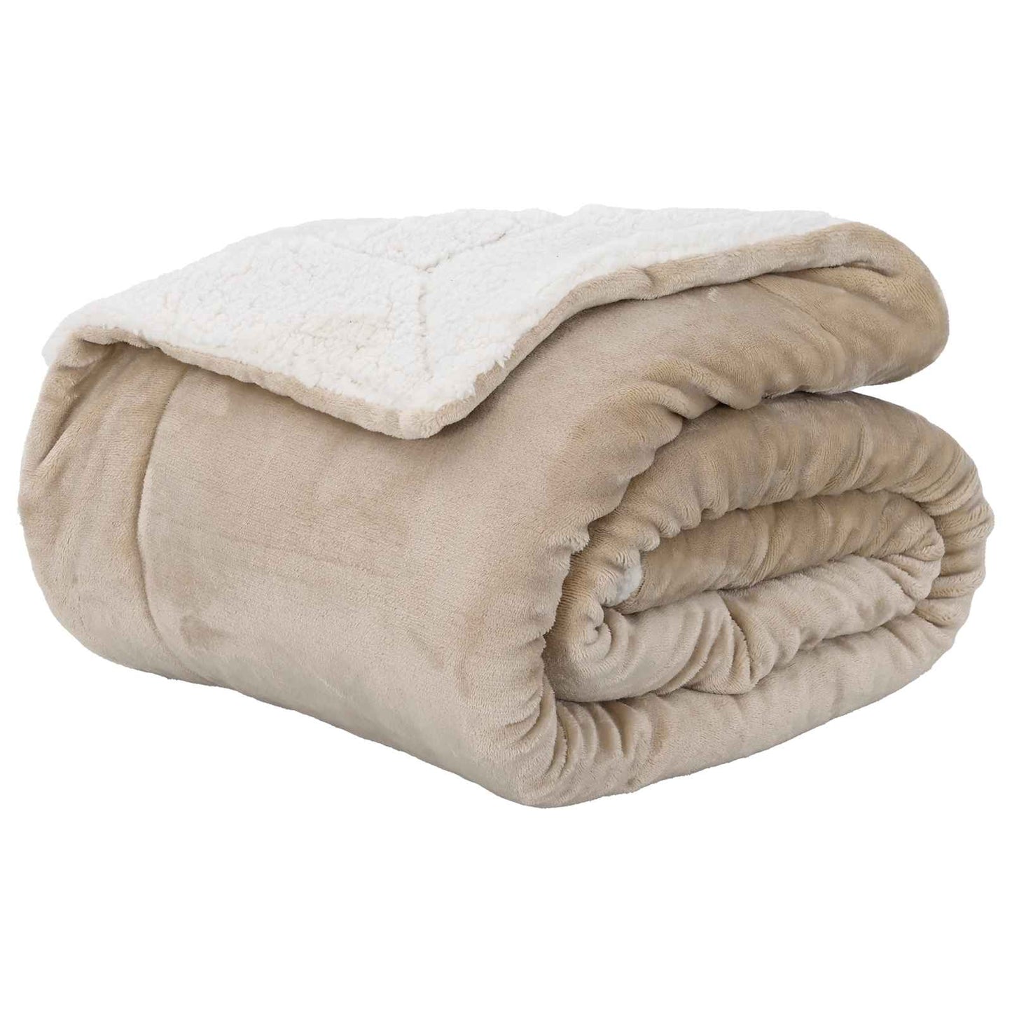 Vidaxl coperta in pile beige 220 x 240 cm