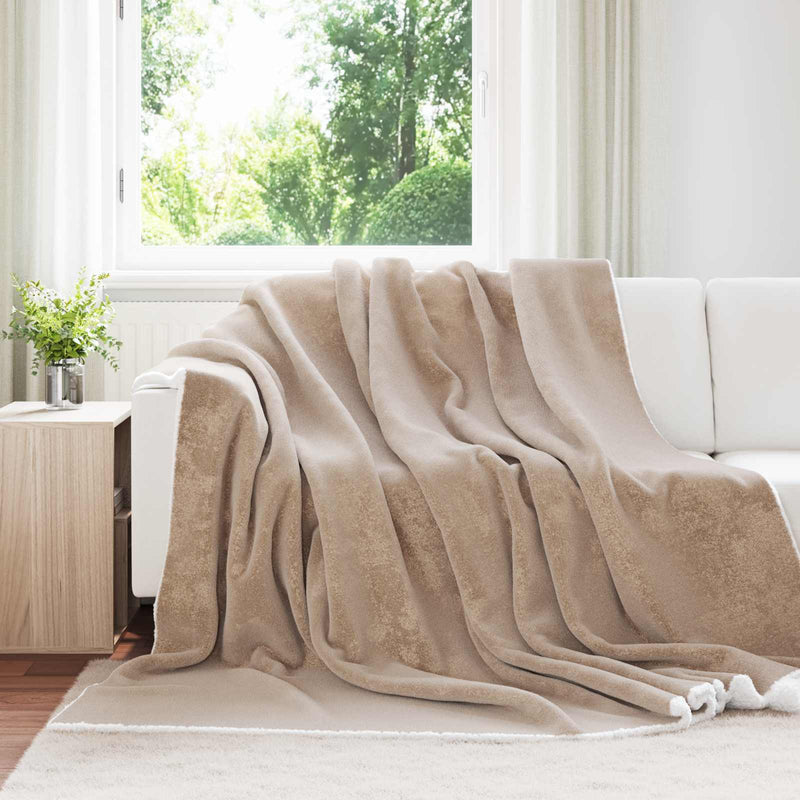 Vidaxx coperta in pile cammello 220 x 240 cm
