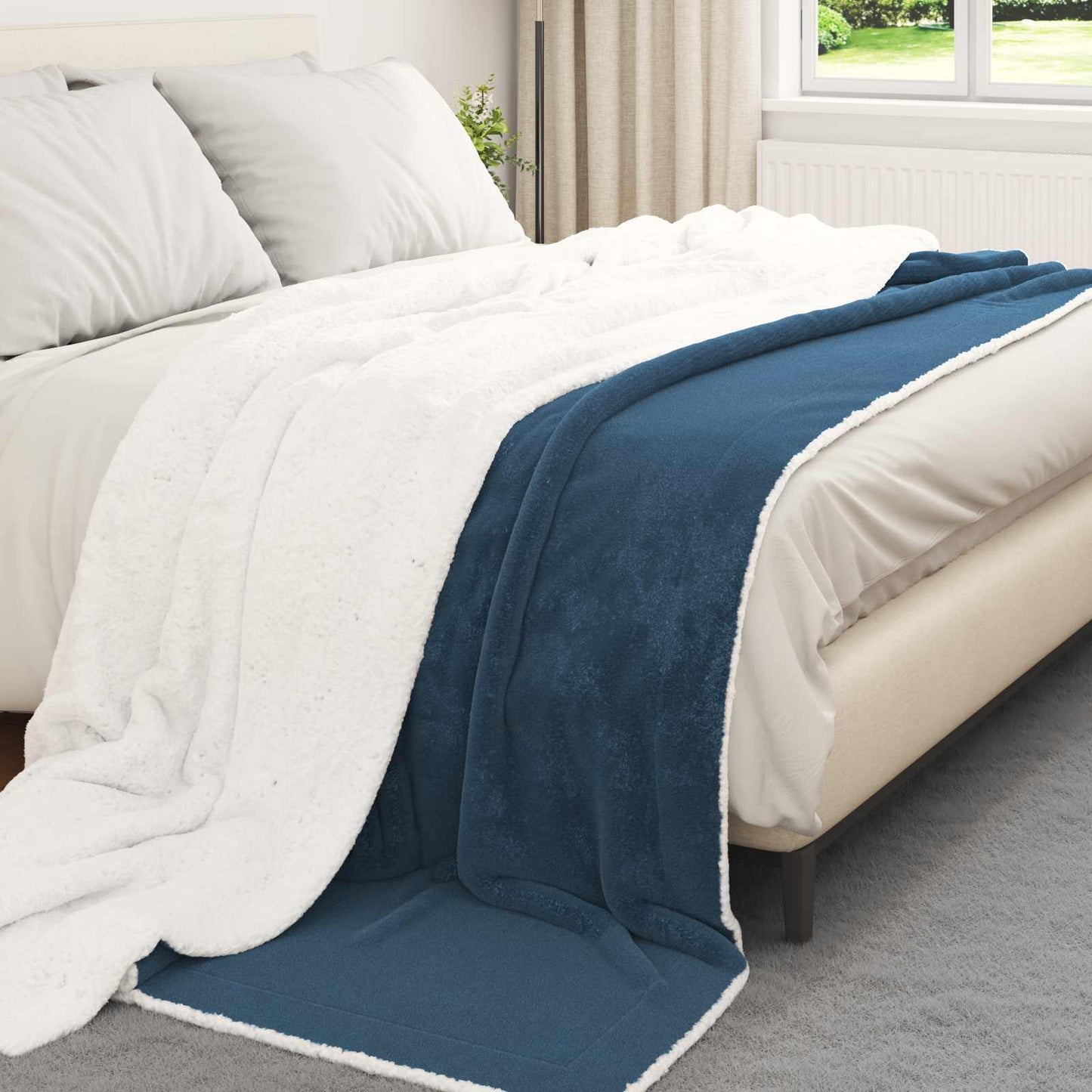 Coperta Vidaxx in pile blu navy 220 x 240 cm