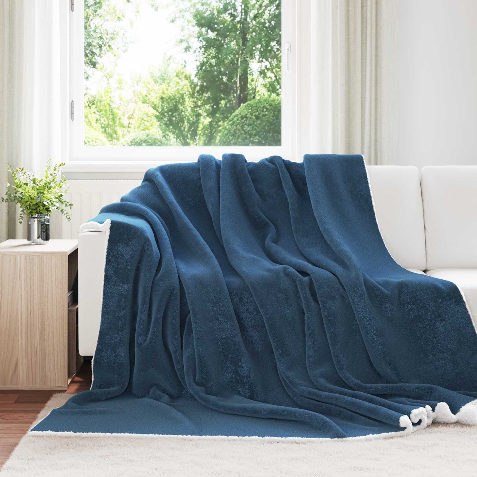 Coperta Vidaxx in pile blu navy 240 x 270 cm