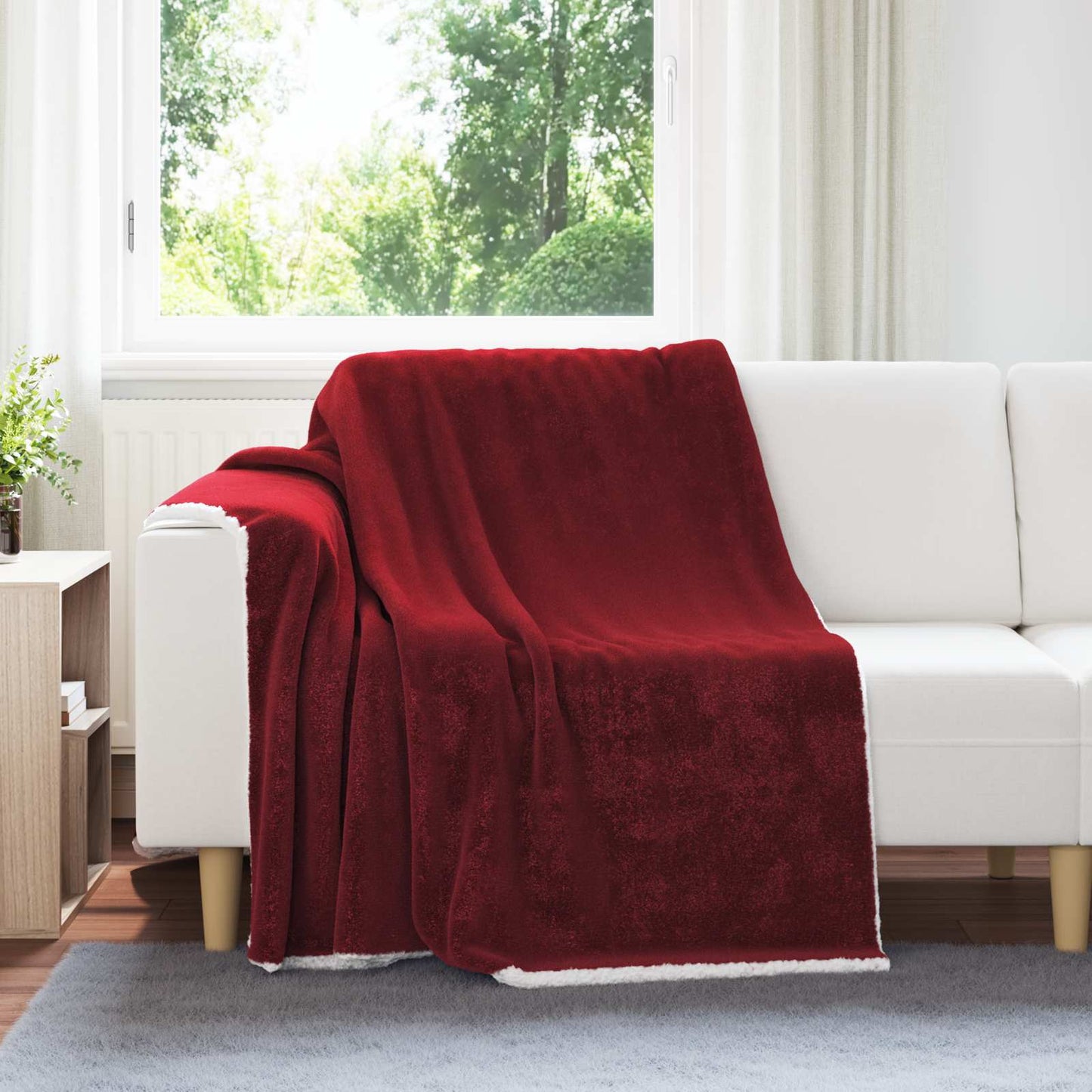 Coperta Vidaxx in pile rosso bordeaux 150 x 200 cm