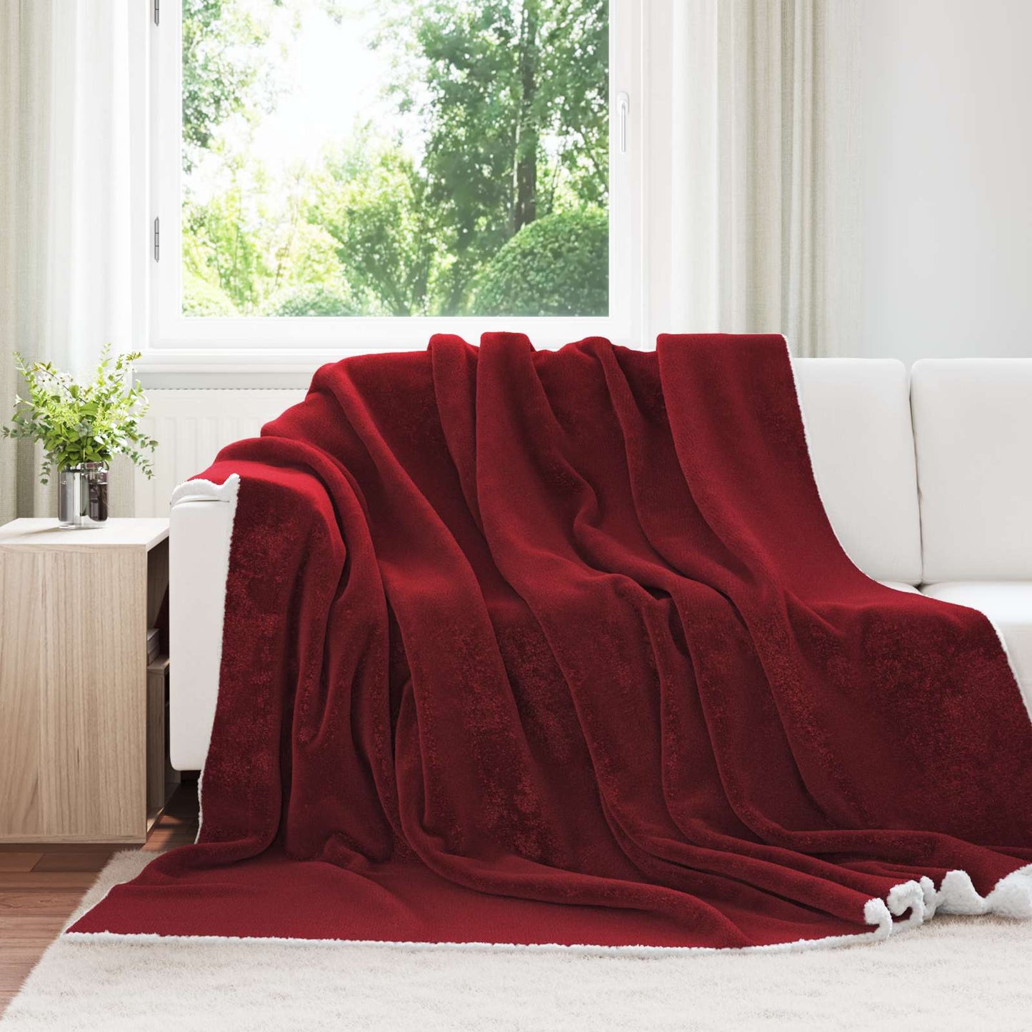 Vidaxx coperta in pile rosso bordeaux 240 x 270 cm