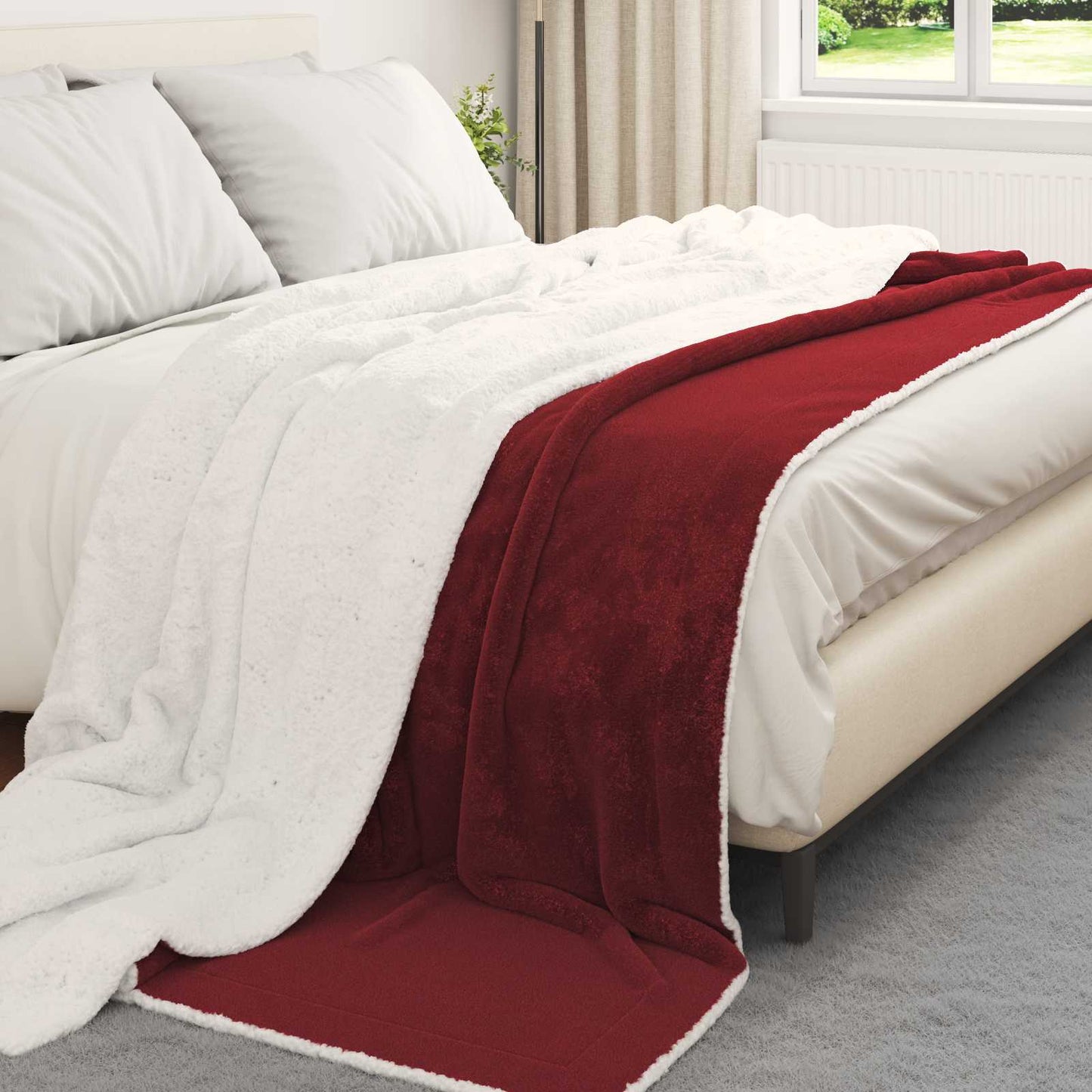 Vidaxx coperta in pile rosso bordeaux 240 x 270 cm