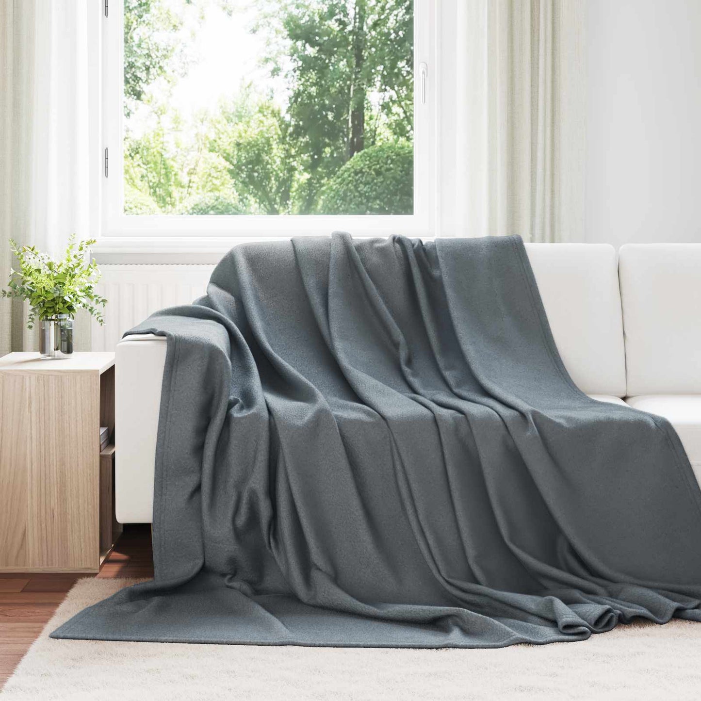 Coperta Vidaxl in pile grigio scuro 270 x 240 cm