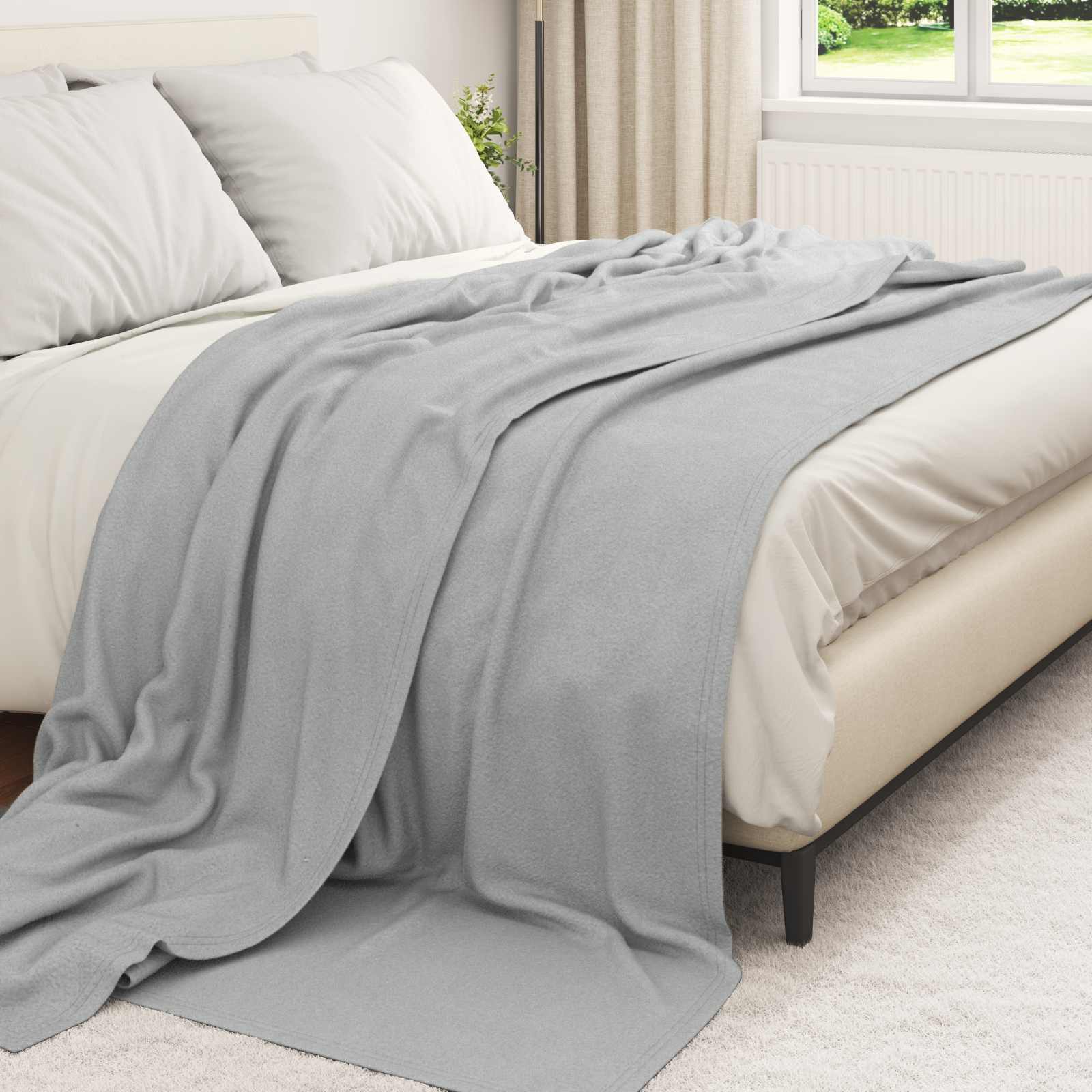 Coperta Vidaxx in pile grigio 270 x 240 cm