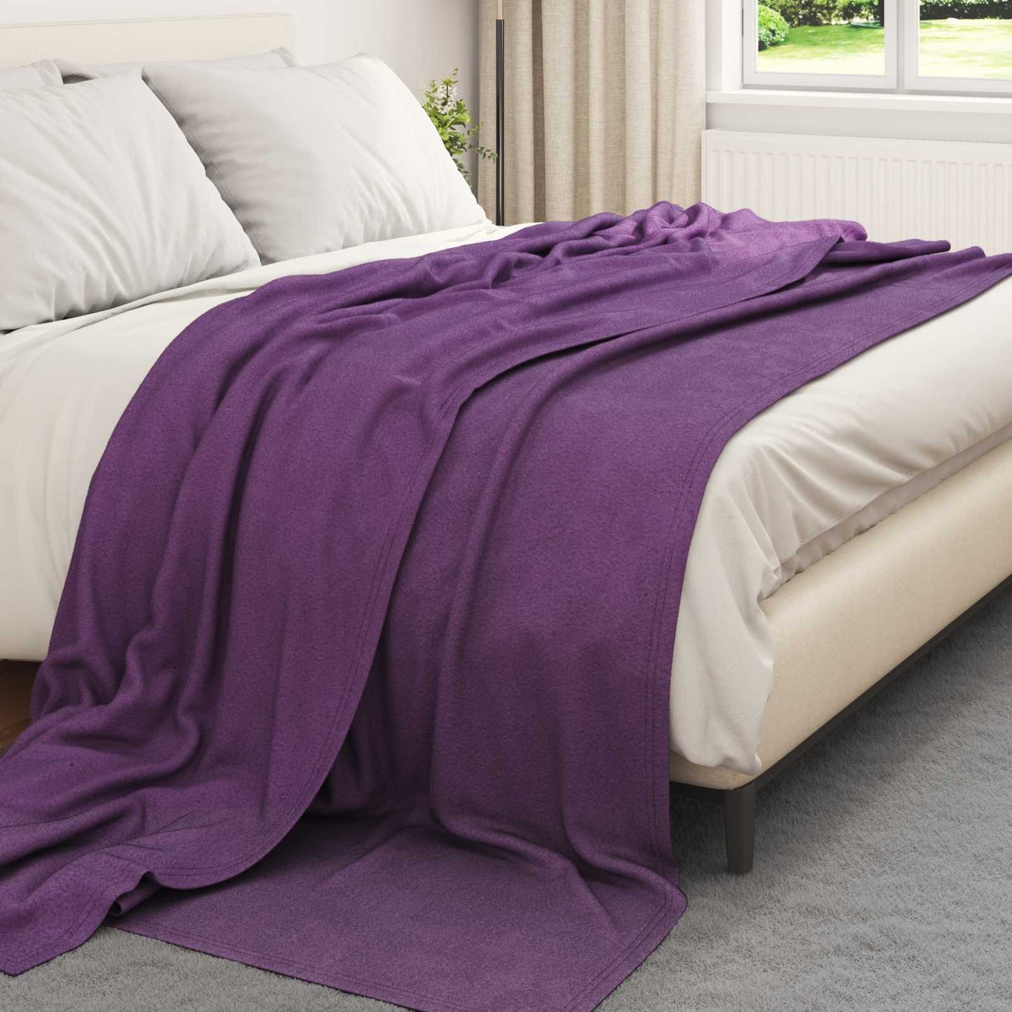 Vidaxl coperta in pile viola 240 x 220 cm