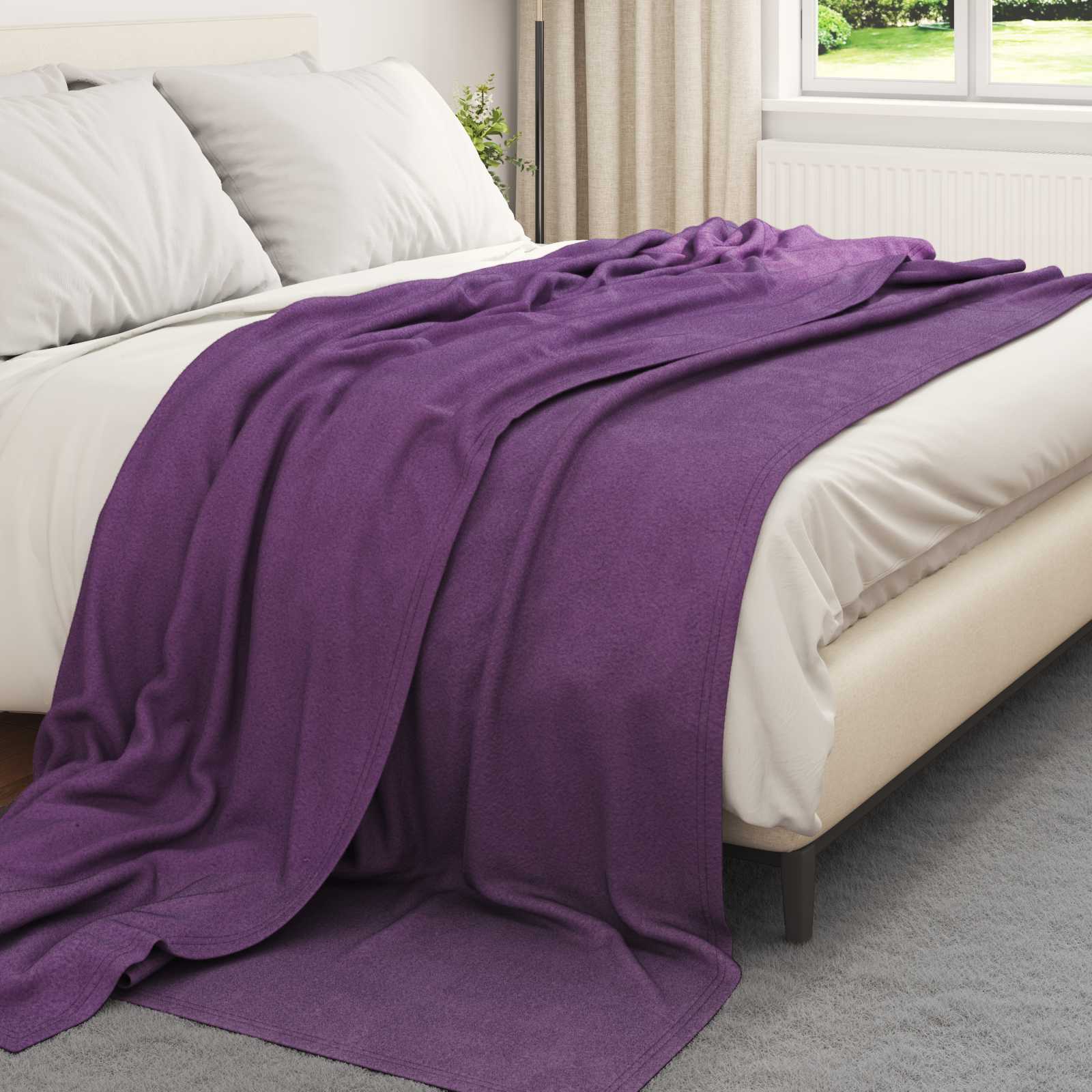 Vidaxl coperta in pile viola 270 x 240 cm