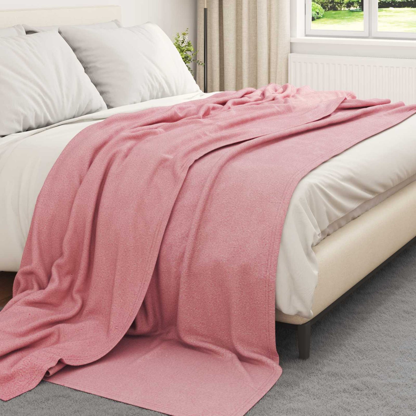Coperta Vidaxl in pile rosa 270 x 240 cm