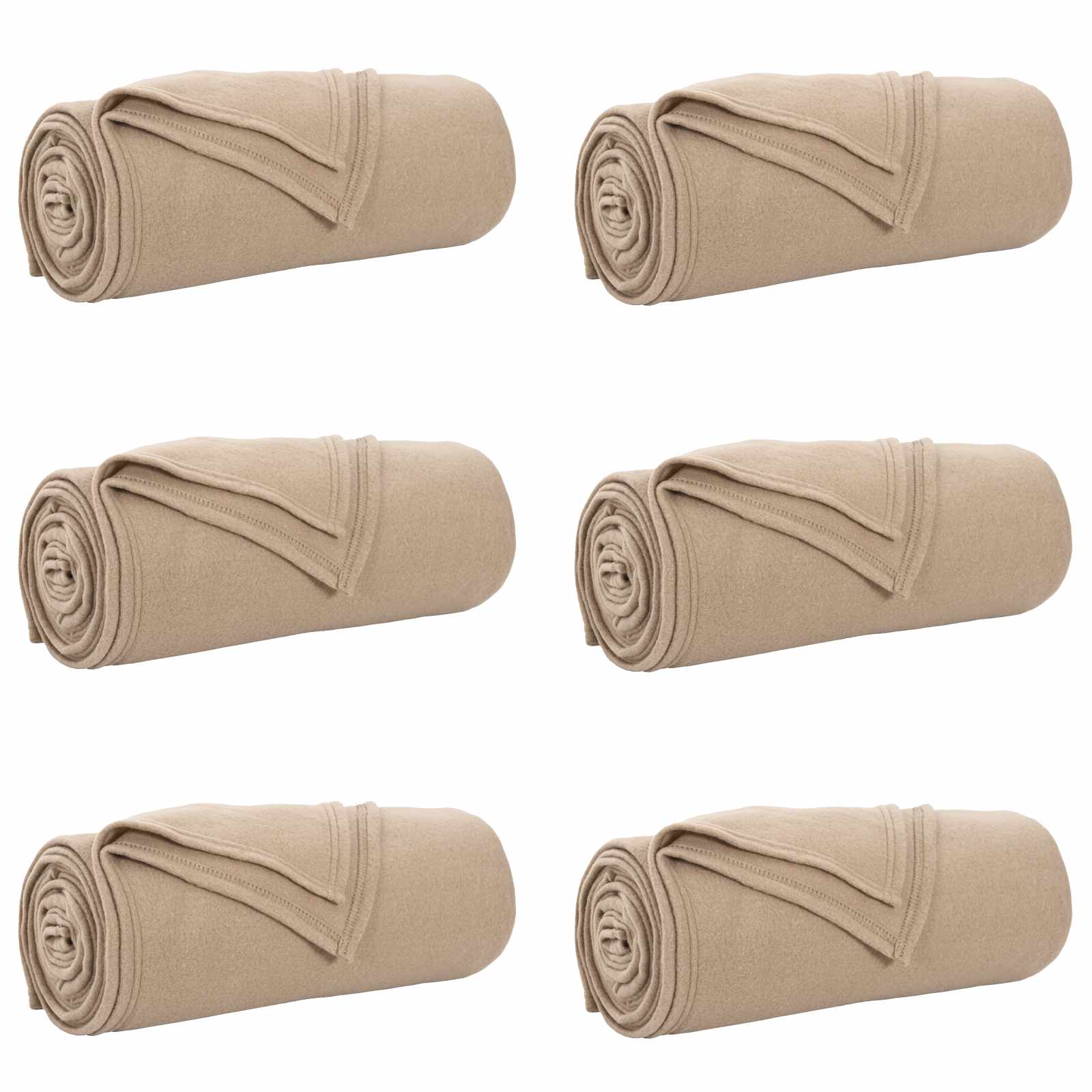 Vidaxl kleden 6 pcs kameel 270 x 240 cm fleece