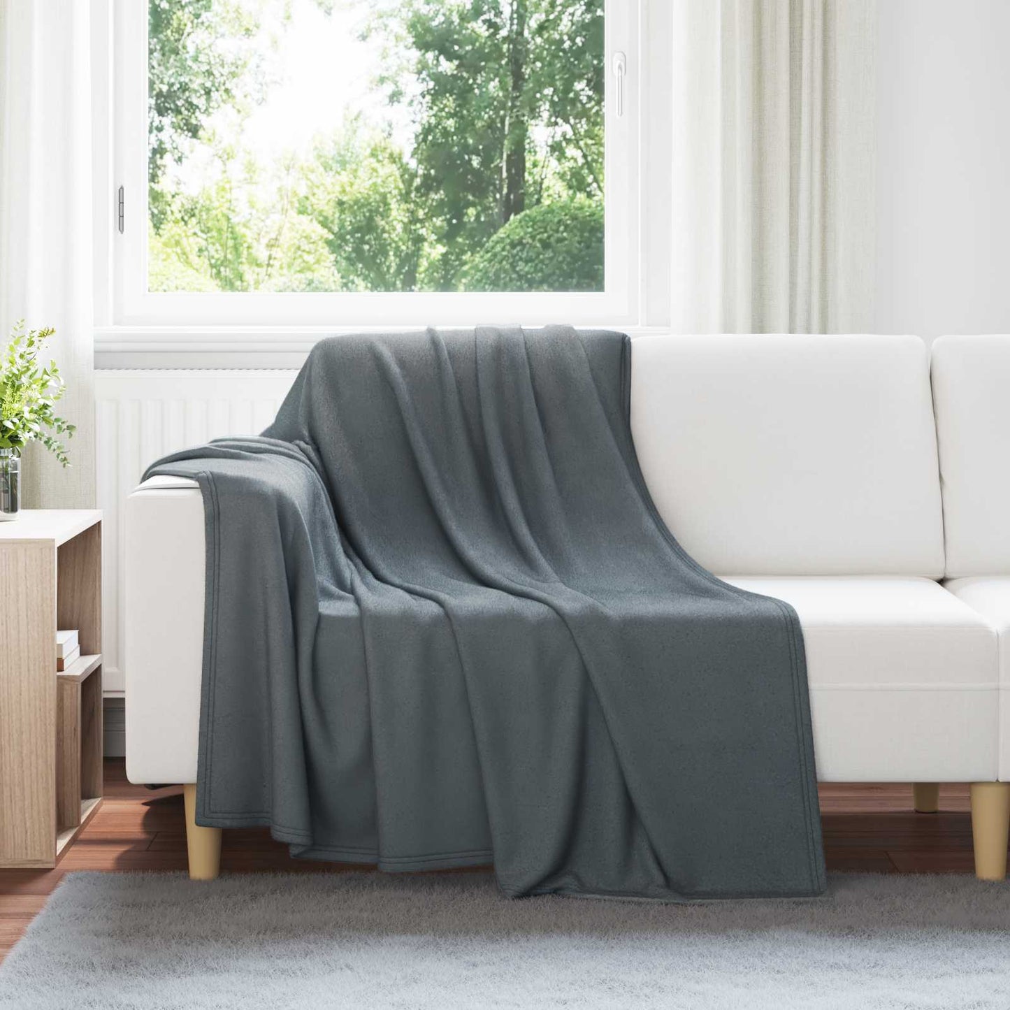 Tappeti Vidaxl 6 pz in pile grigio scuro 200 x 150 cm