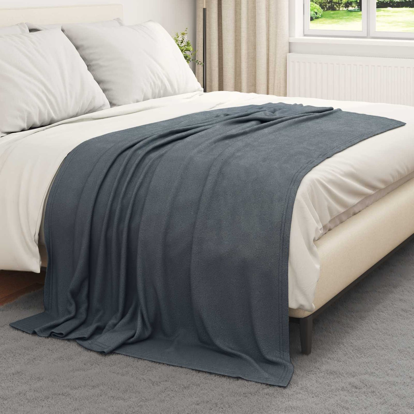 Tappeti Vidaxl 6 pz in pile grigio scuro 200 x 150 cm